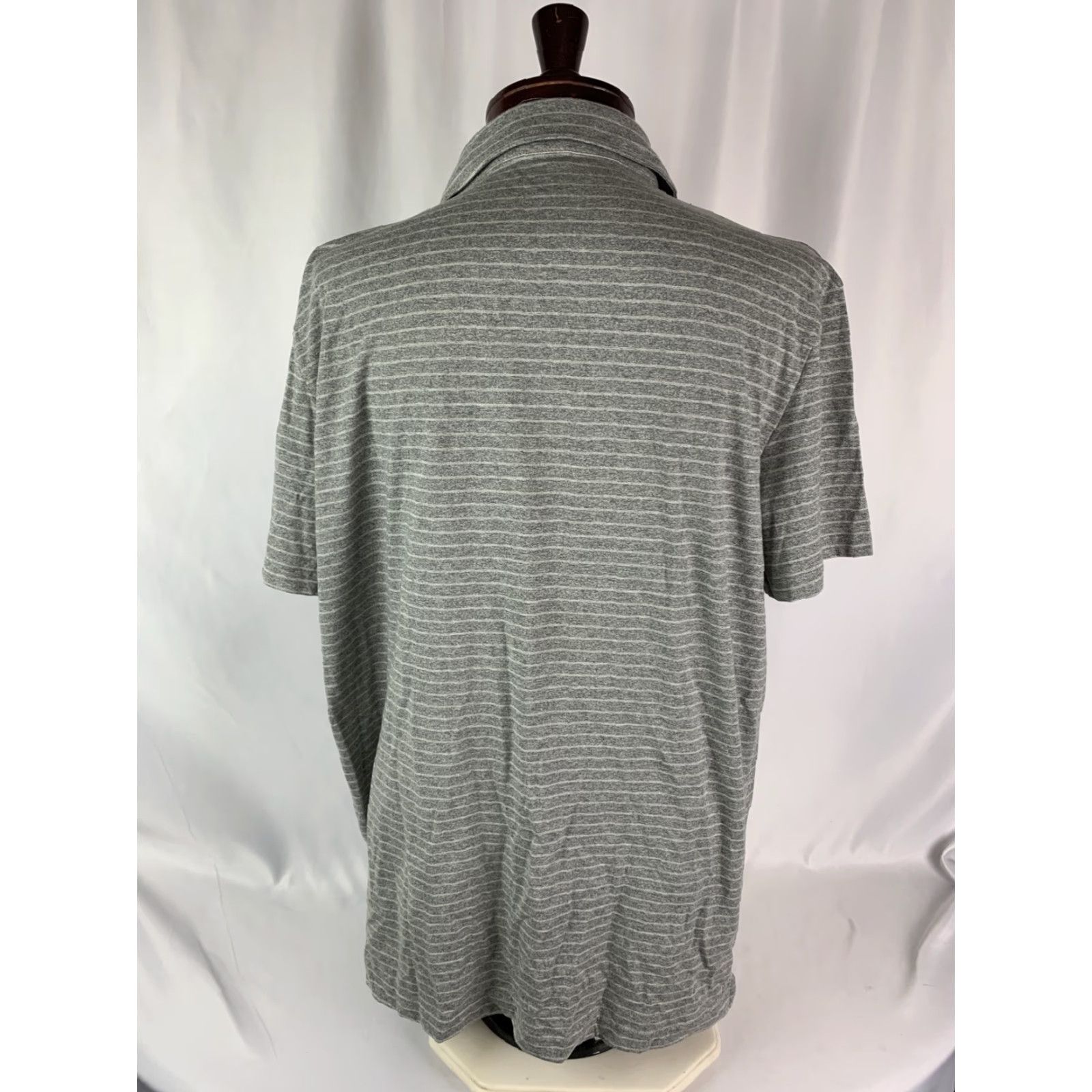 Vintage Sonoma XXL Men's Gray Striped Cotton Blend Polo Short Sleeve Golf Shirt Size US XXL / EU 58 / 5 - 3 Thumbnail