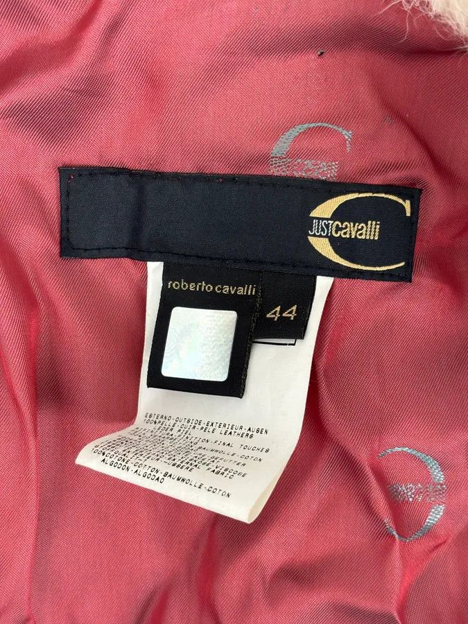 Just Cavalli AW2005 Cavalli Mongolian Fur Grey Leather & Blue Denim Jacket Size M / US 6-8 / IT 42-44 - 10 Thumbnail