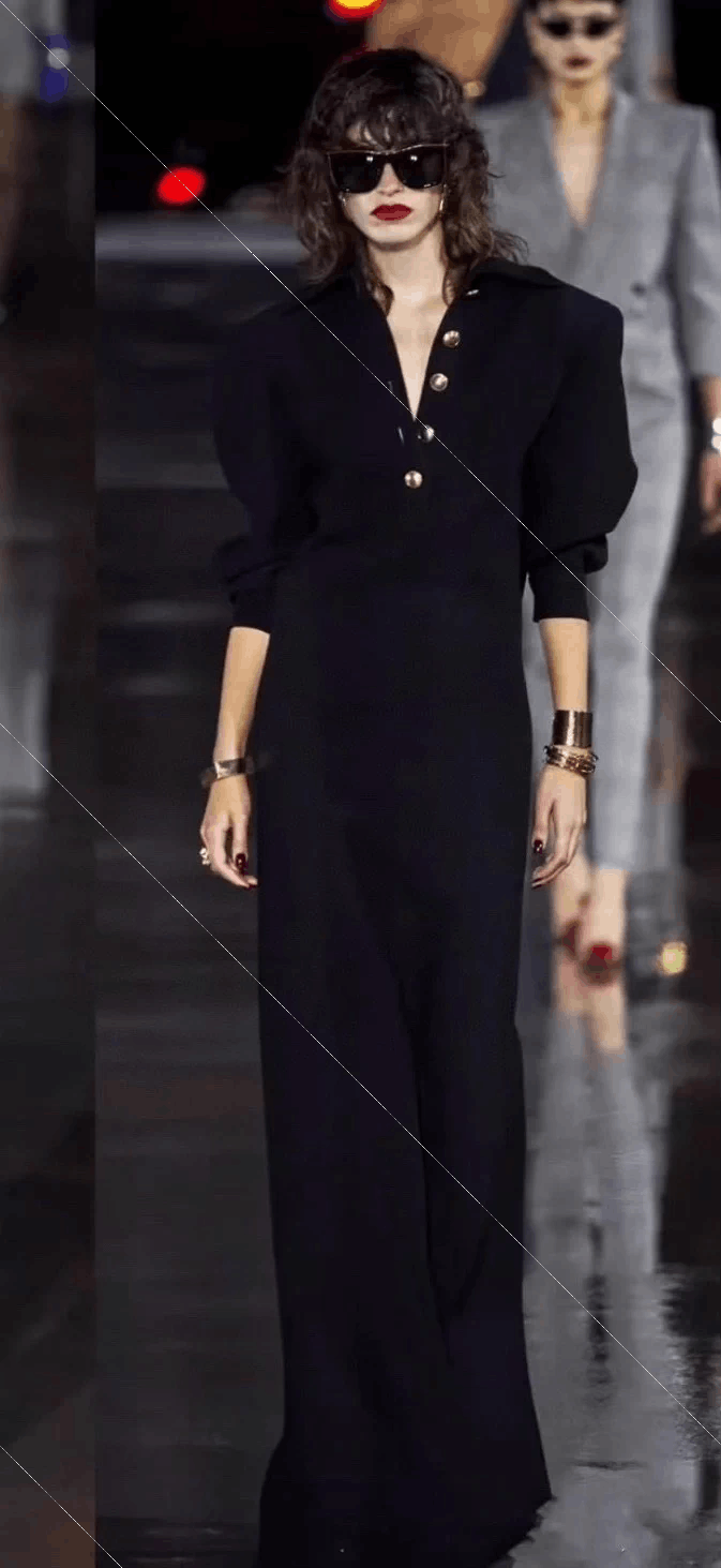 Saint Laurent Paris Saint Laurent Paris Black POLO floor-length dress Size XS / US 0-2 / IT 36-38 - 8 Thumbnail