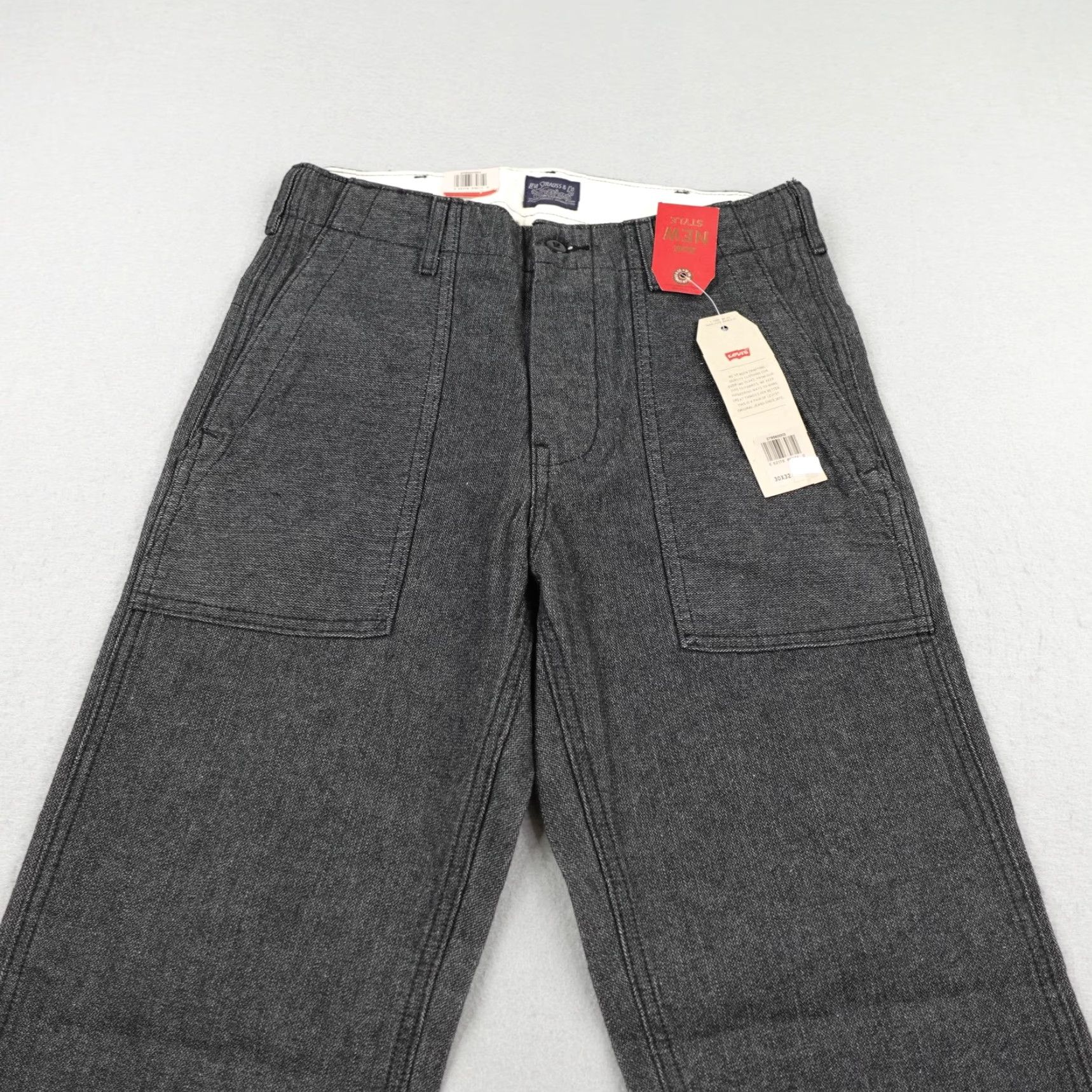 Levi's Levi's Pants Mens 30x32 Gray True Utility Herringbone Carpenter Button Fly Trousers NEW Mens Size US 30 / EU 46 - 2 Thumbnail