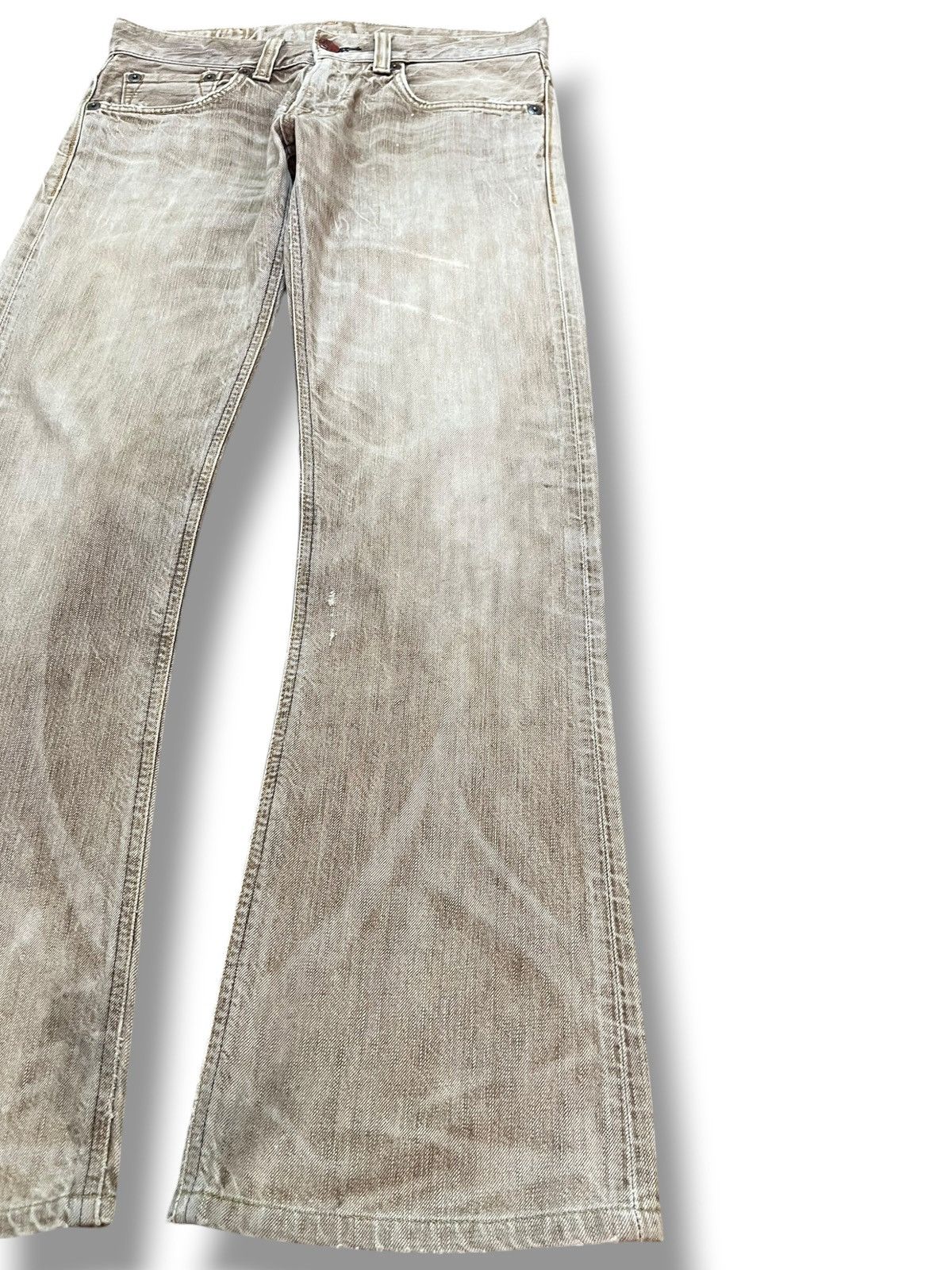 Edwin Vintage Edwin 503 Flare Grunge Whiskers Art Denim Size US 31 - 4 Thumbnail