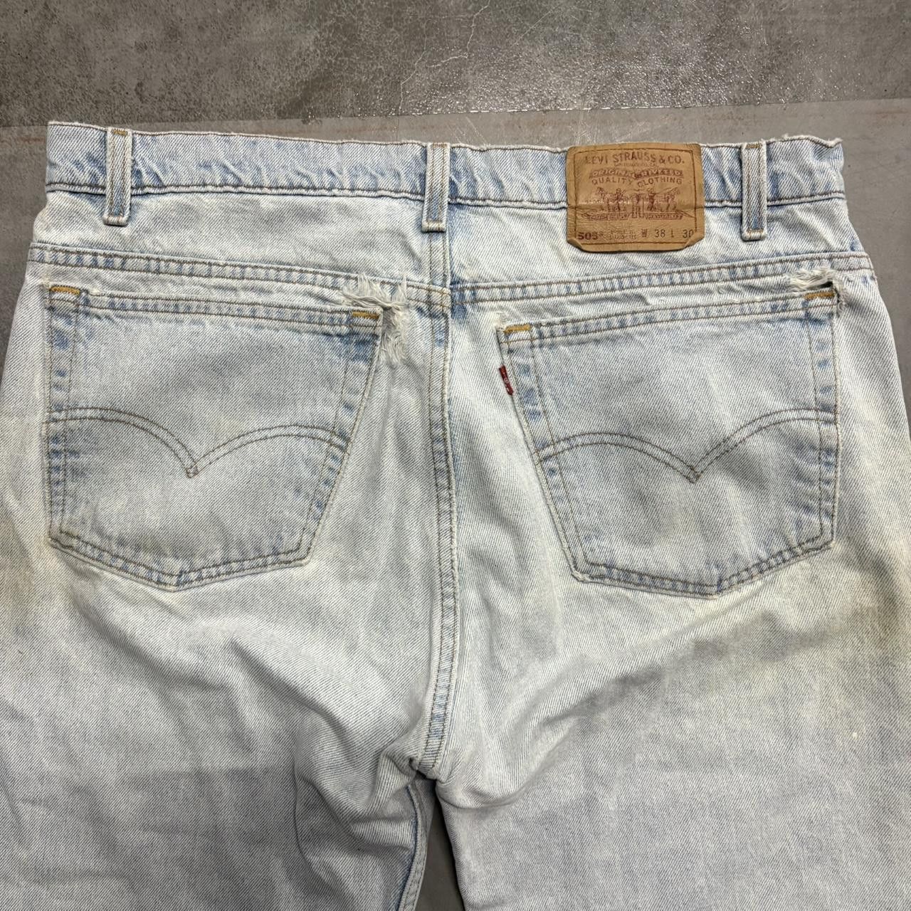 Japanese Brand × Vintage Crazy Vintage Y2K/2000s Grunge Light Wash Distressed Denim Jeans! Size US 38 / EU 54 - 7 Thumbnail