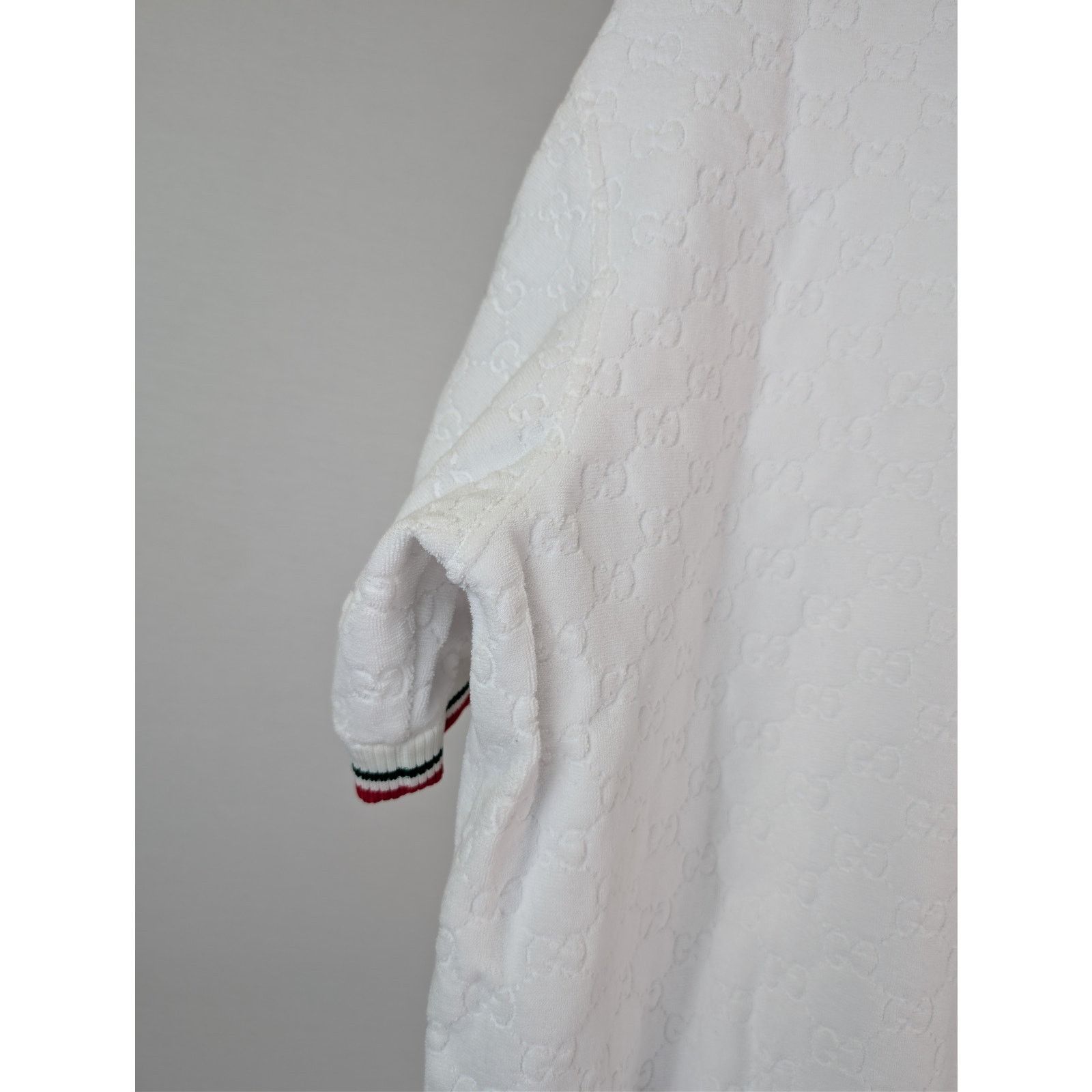 Gucci o1rshd1 Q:2 / GG Cotton Terry Cloth Polo Zip-Up Sweater Size US L / EU 52-54 / 3 - 14 Thumbnail