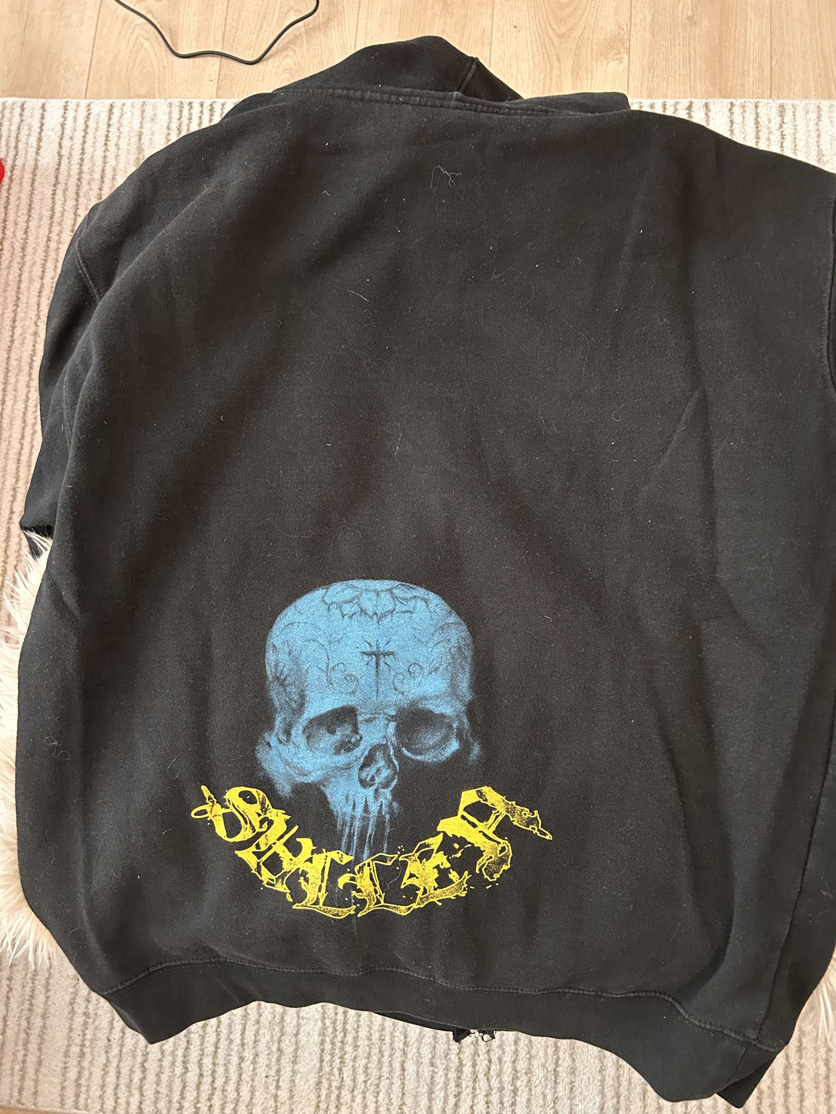 Vintage sullen emo goth black skull hoodie Size US L / EU 52-54 / 3 - 5 Thumbnail