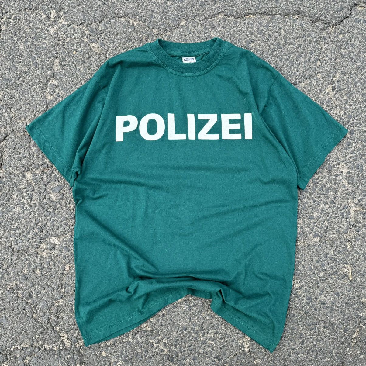 Japanese Brand × Vintage Vintage 90s Polizei Green T-shirt Japanese Military Opium Size US XL / EU 56 / 4 - 5 Thumbnail