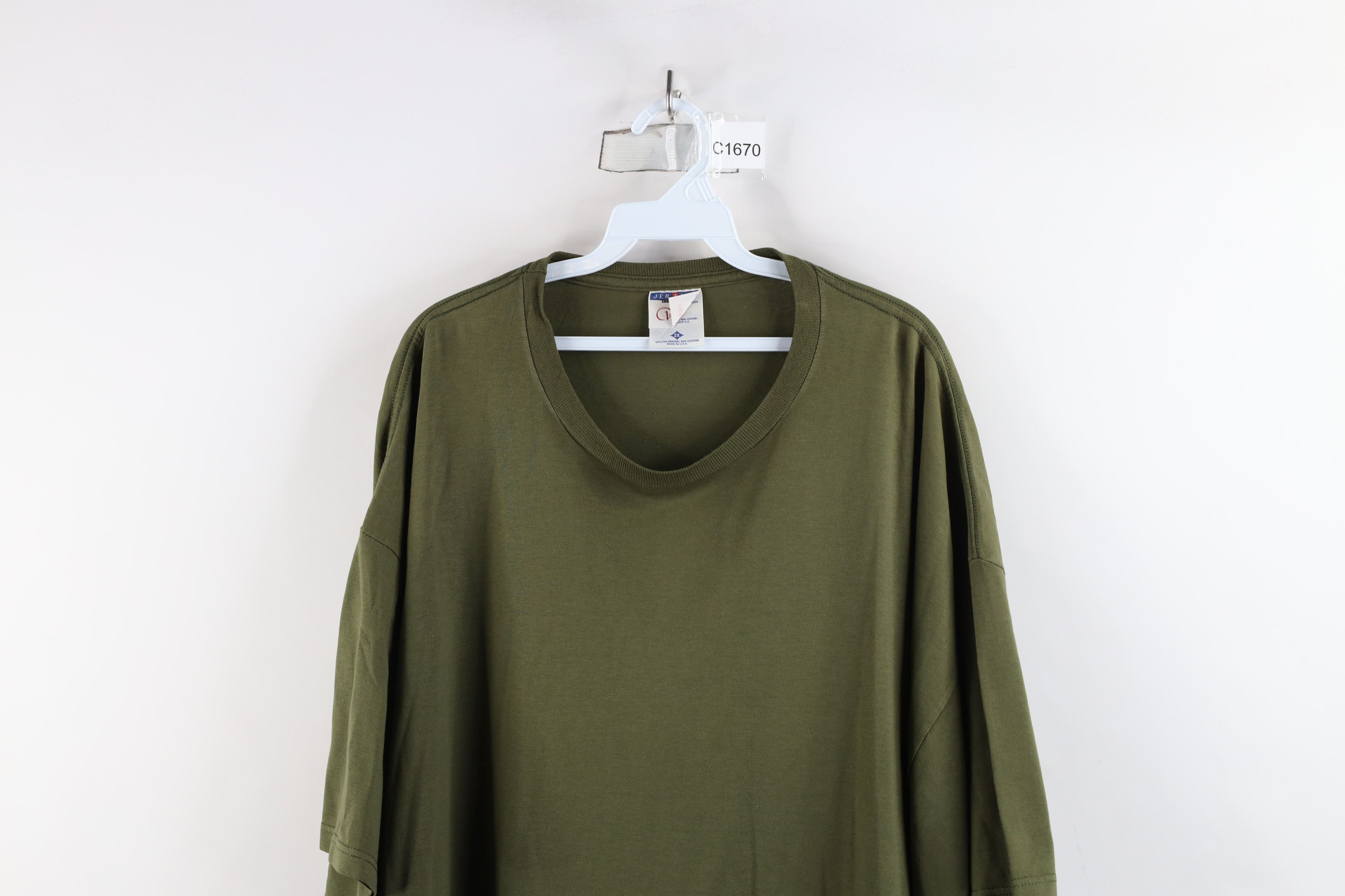 Vintage Vintage 90s Streetwear Short Sleeve T-Shirt Olive Green USA Size XXL / US 16-18 / IT 52-54 - 2 Thumbnail