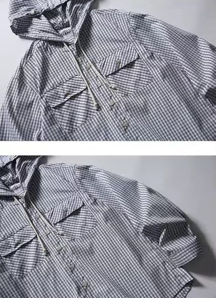 Japanese Brand Plaid Outdoor Loose Streetwear Casual Cargo Light Jacket Size US XL / EU 56 / 4 - 3 Thumbnail