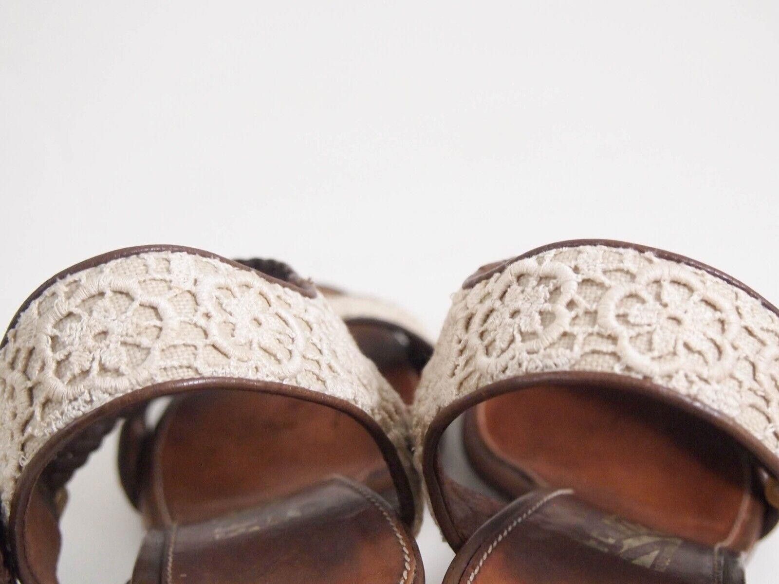 Salvatore Ferragamo Ferragamo Strappy Sandals Brown Leather Lace US 8 EU 38 C Size US 8 / IT 38 - 7 Thumbnail