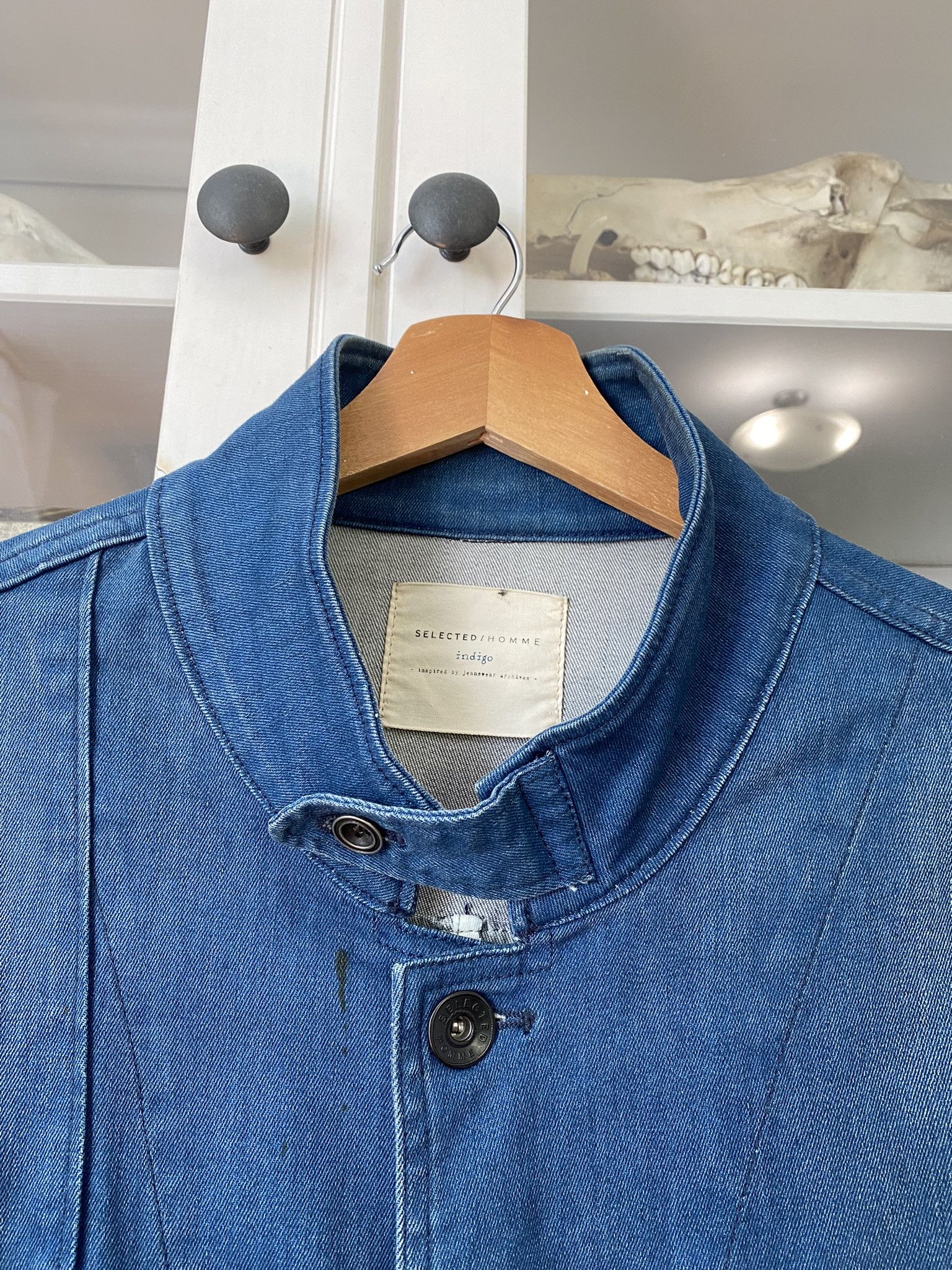 Selected Homme Vintage Washed Indigo Workwear Chore Coat Jacket Denim Size US XL / EU 56 / 4 - 3 Thumbnail