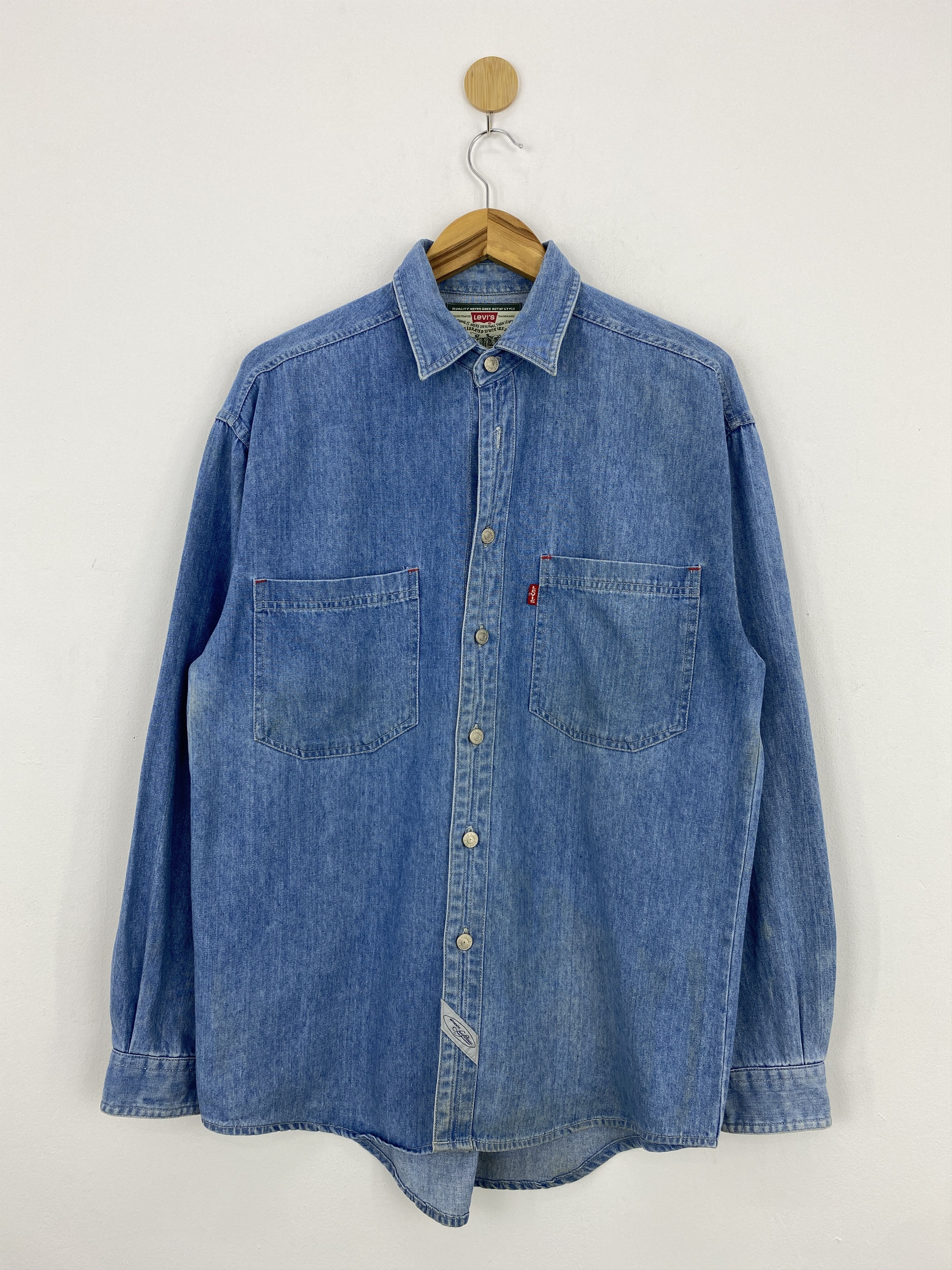 Levi's × Vintage Vintage Levi's Strauss Double Pocket Denim Shirt J1875 Size US M / EU 48-50 / 2 - 1 Thumbnail