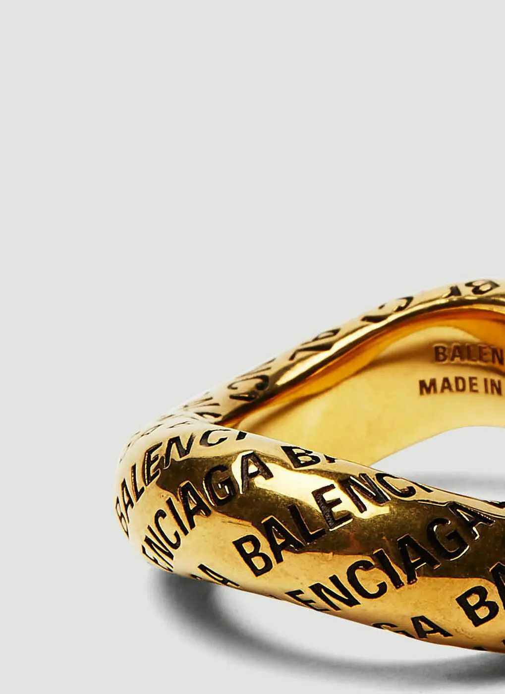 Balenciaga o1la1rc1a0924 Size: 52 / Antique Logo Ring in Gold Size ONE SIZE - 3 Thumbnail