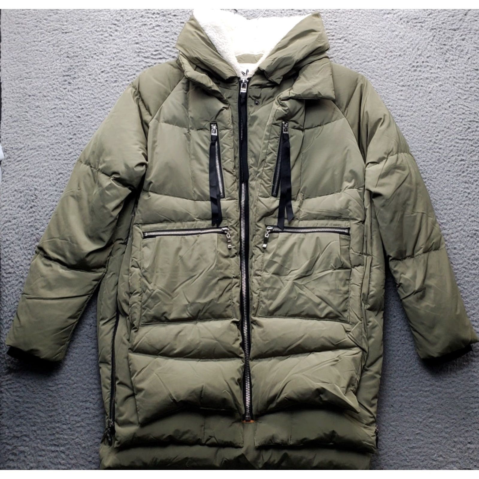 Vintage Orolay Womens Green Thickened Down Jacket Hooded Full Zip - Size S, Long Sleeve, Winter Outerwear, Casual Coat, Regular Fit, EUC Size S / US 4 / IT 40 - 2 Thumbnail