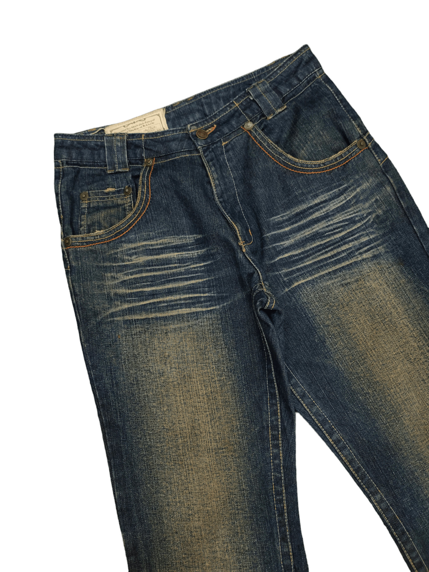 If Six Was Nine Flare Jeans Allout Clawmark Faded Denim Bootcut Y2k Size US 30 / EU 46 - 6 Thumbnail