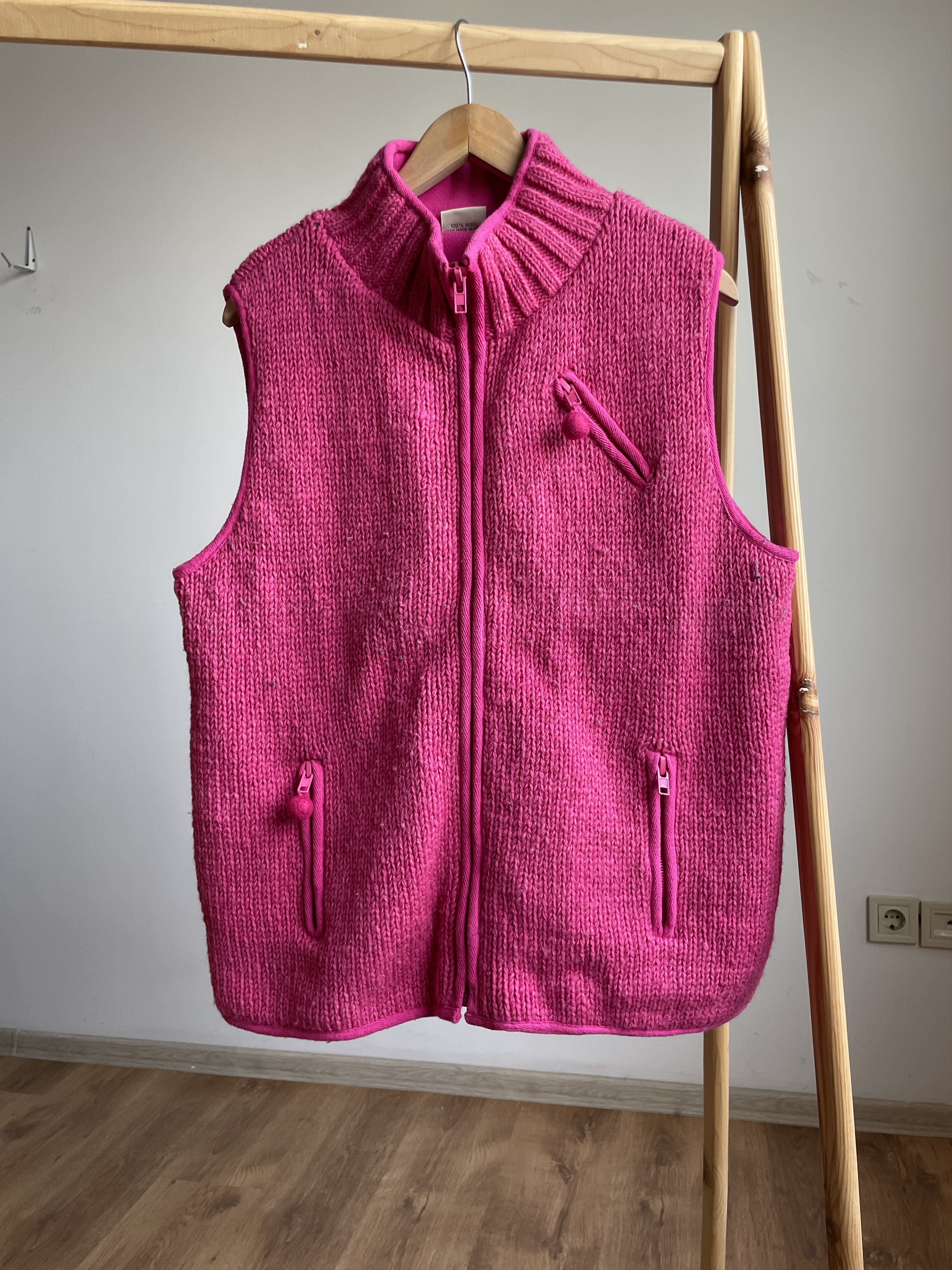 Handmade Pachamama Hand Made Nepal Womens Fleece Lined Wool Vest Size L / US 10 / IT 46 - 1 Thumbnail