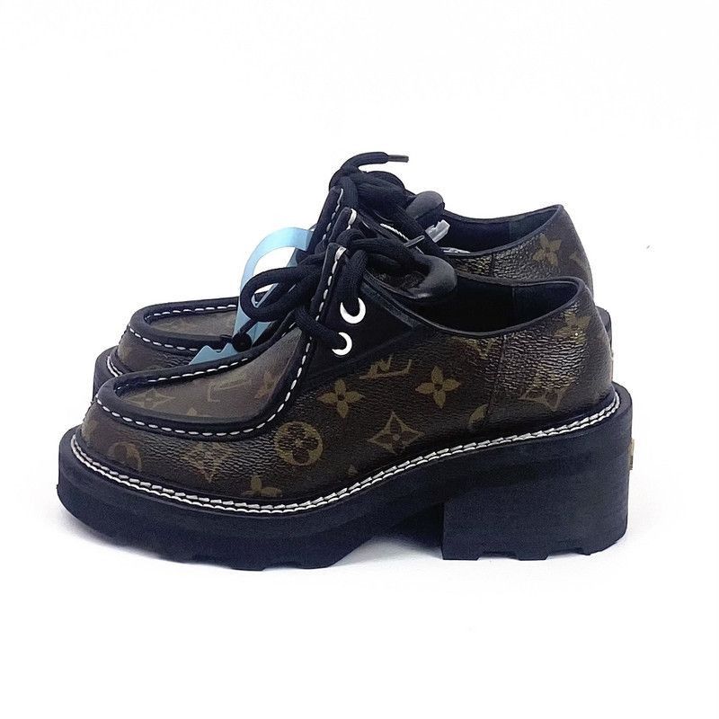 Louis Vuitton Louis Vuitton Beaubourg Monogram Platform Shoes -2508 Size US 5 / IT 35 - 1 Thumbnail