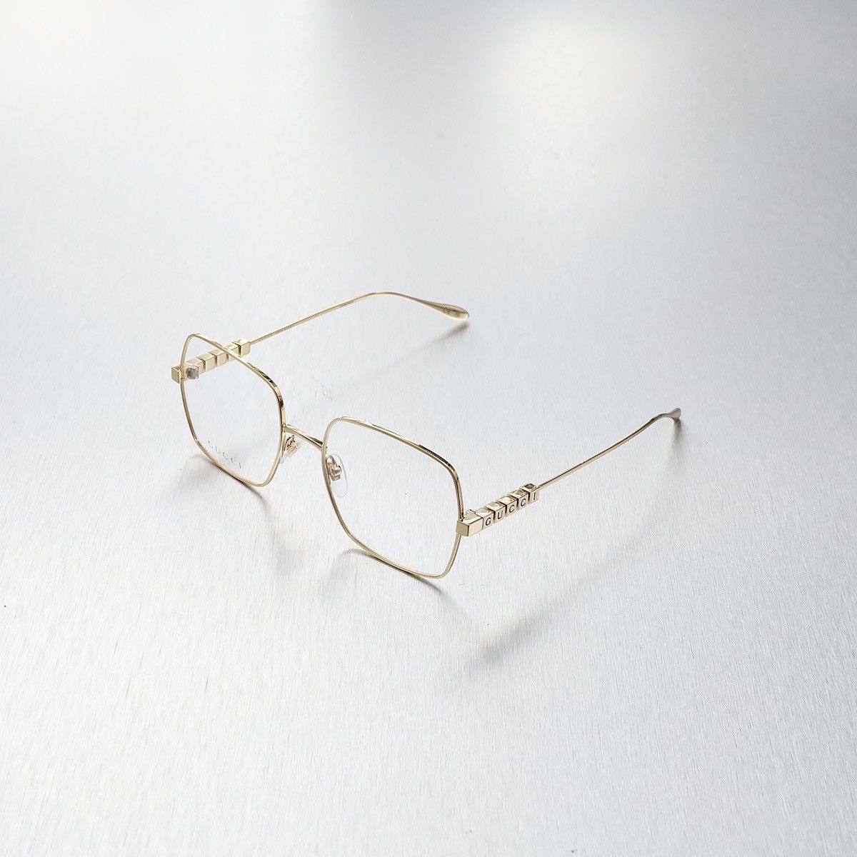 image of Gucci Gg1434O 001 Glasses in Gold, Women's