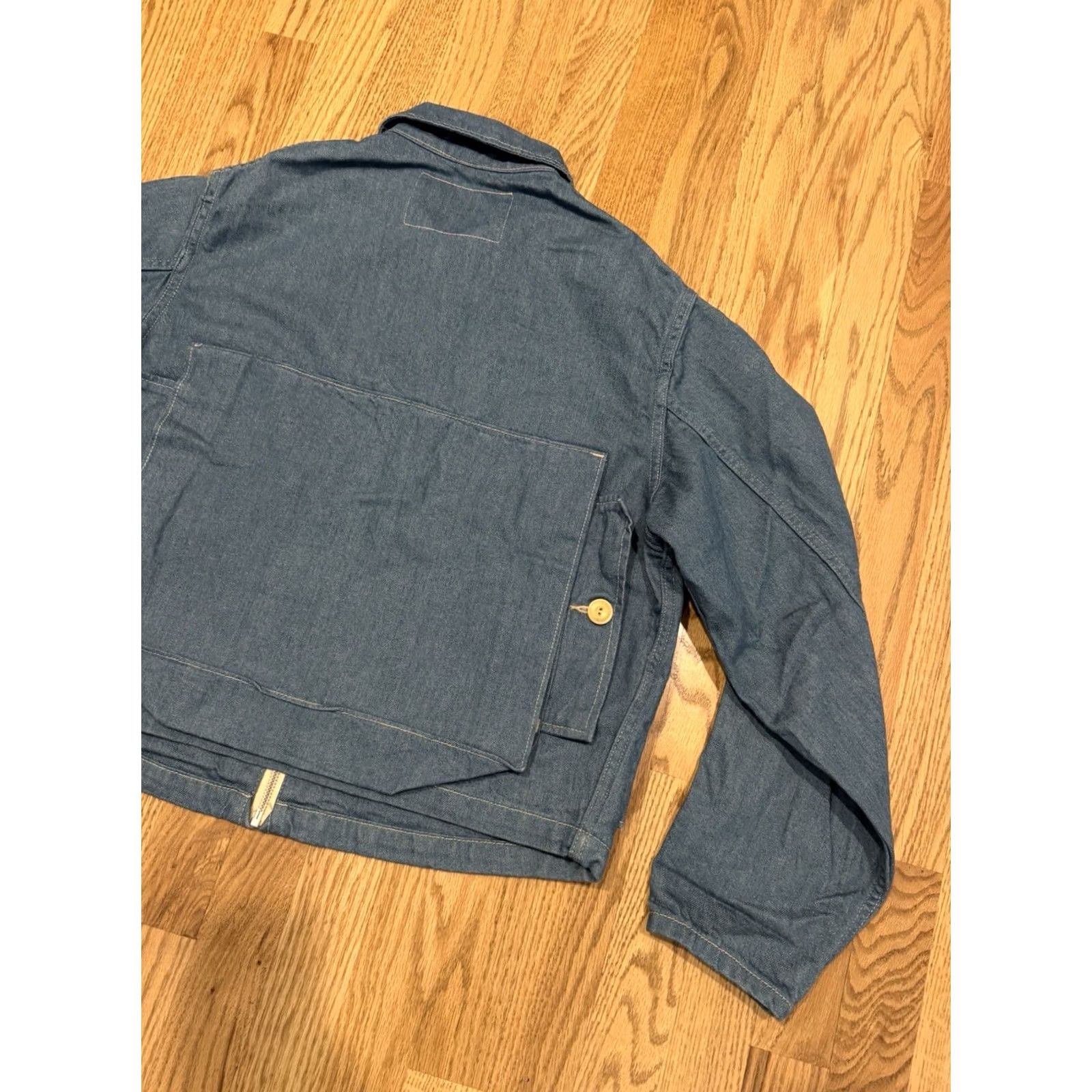 Levi's VINTAGE Levi's Made & Crafted Denim Cropped Jacket Mens 2XS Blue Denim Jacket Crop Cropped Wit Cottn USA 50s Fishing Style Size US XXS / EU 40 - 4 Thumbnail