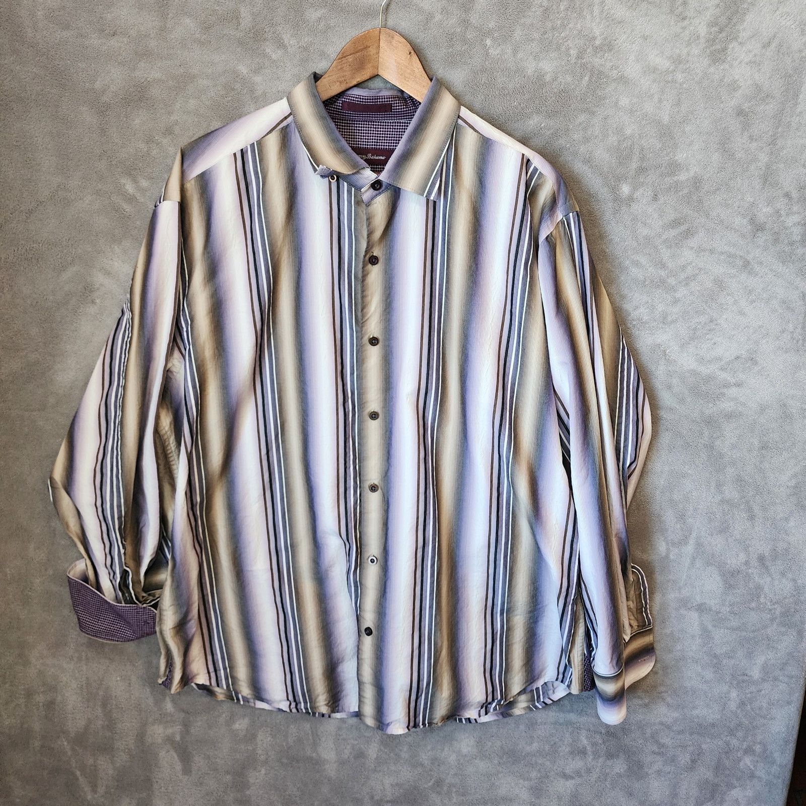 Tommy Bahama Tommy Bahama Men's XL Striped Shirt Cotton Silk Blend Size US XL / EU 56 / 4 - 1 Thumbnail
