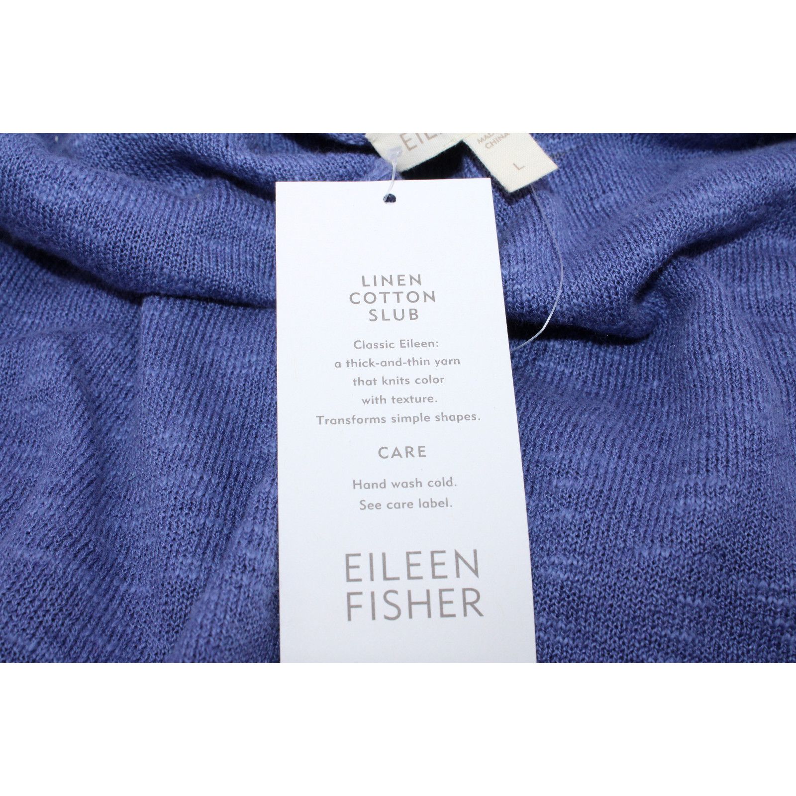 Eileen Fisher NEW EILEEN FISHER Navy Linen Cotton Scoop Neck Top L $148 Size L / US 10 / IT 46 - 7 Thumbnail