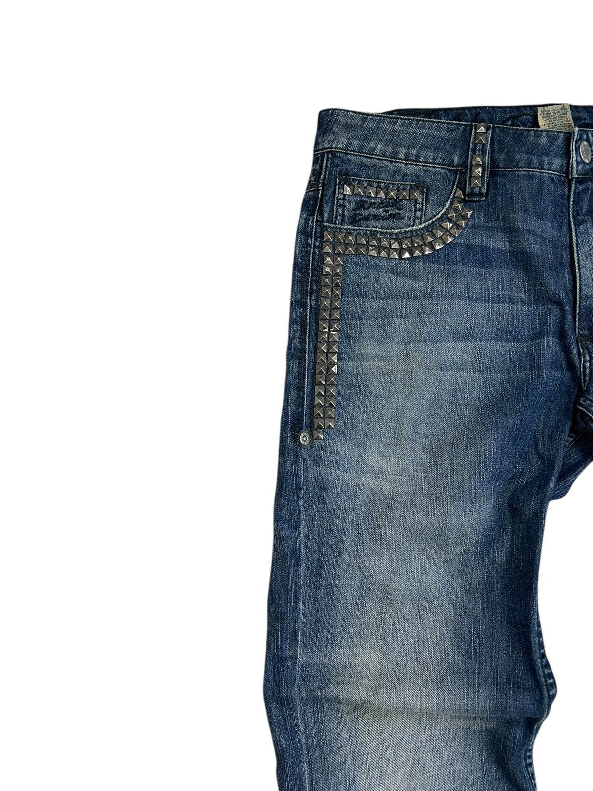 20471120 × GOSTAR DE FUGA × Japanese Brand Antik Heritage Denim Baggy Style Studded Mud Washed Distress Size US 34 / EU 50 - 9 Thumbnail