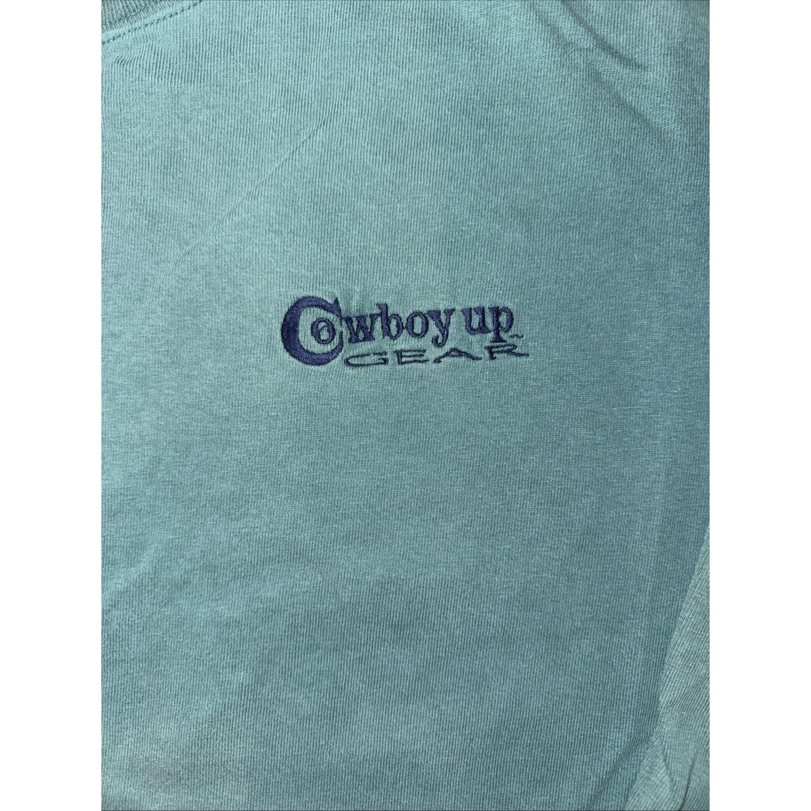 Vintage Vintage Cowboy Gear Mock Neck Long Sleeve Shirt Teal XL Size US XL / EU 56 / 4 - 2 Thumbnail