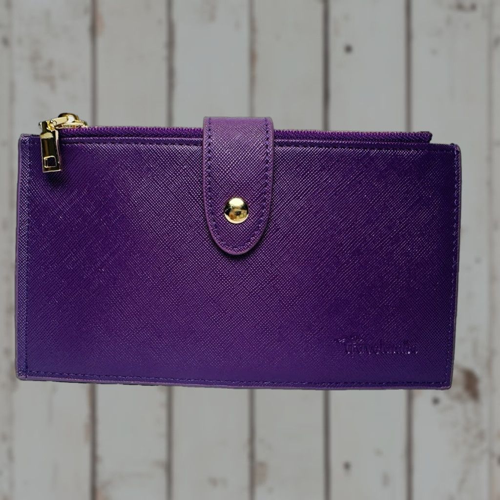 Vintage VINTAGE Travelambo Womens Purple Wallet RFID Blocking Bifold Multi Card Case Zipper Size ONE SIZE - 1 Thumbnail