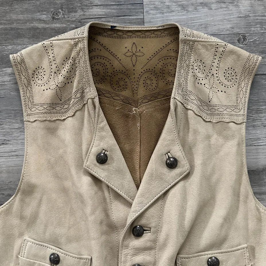 Polo Ralph Lauren Vintage Polo Ralph Lauren Leather Buckle Back Western Vest Size S / US 4 / IT 40 - 4 Thumbnail