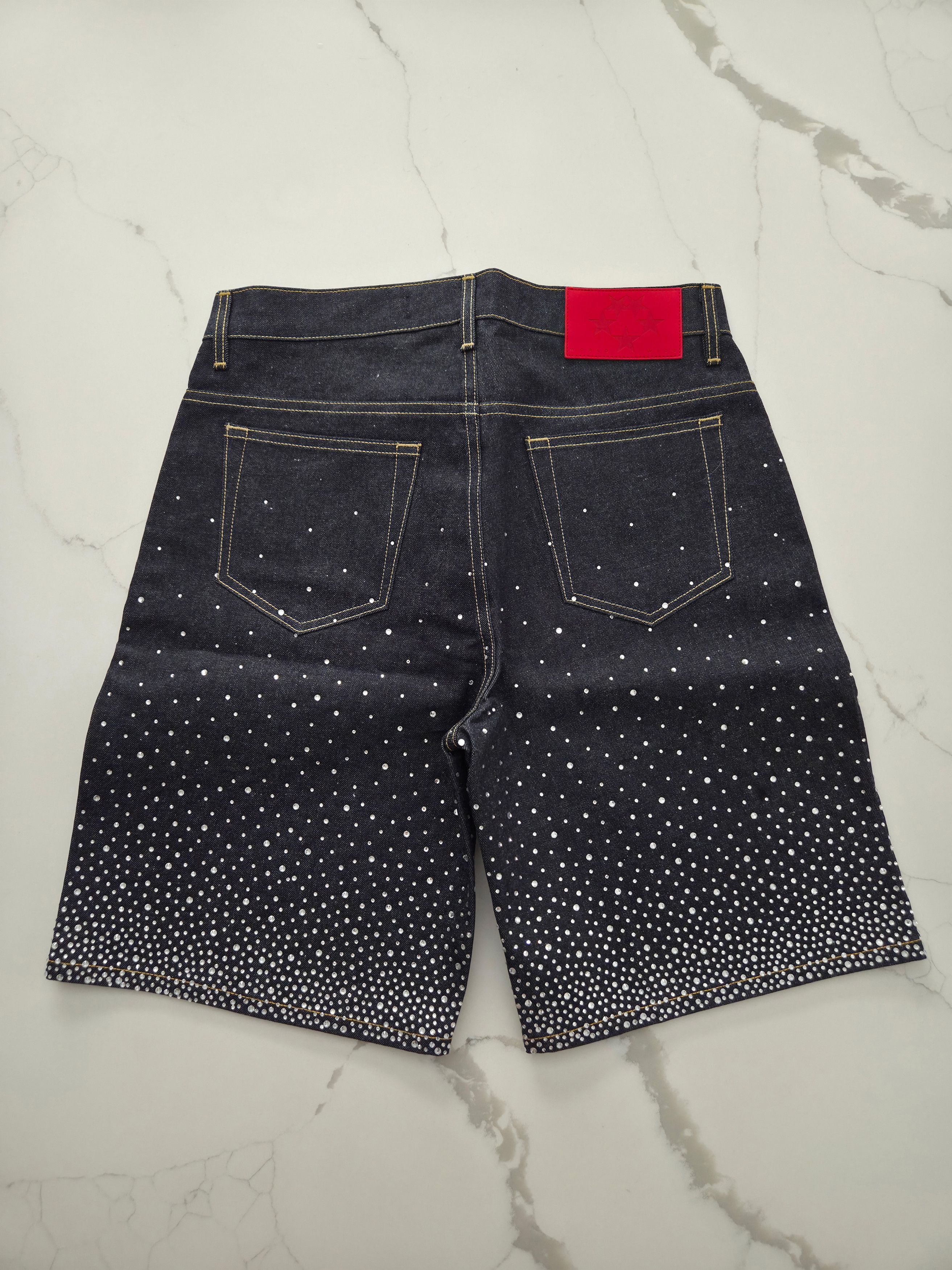Sp5der Star Dust Rhinestone Shorts Size US 30 / EU 46 - 4 Thumbnail