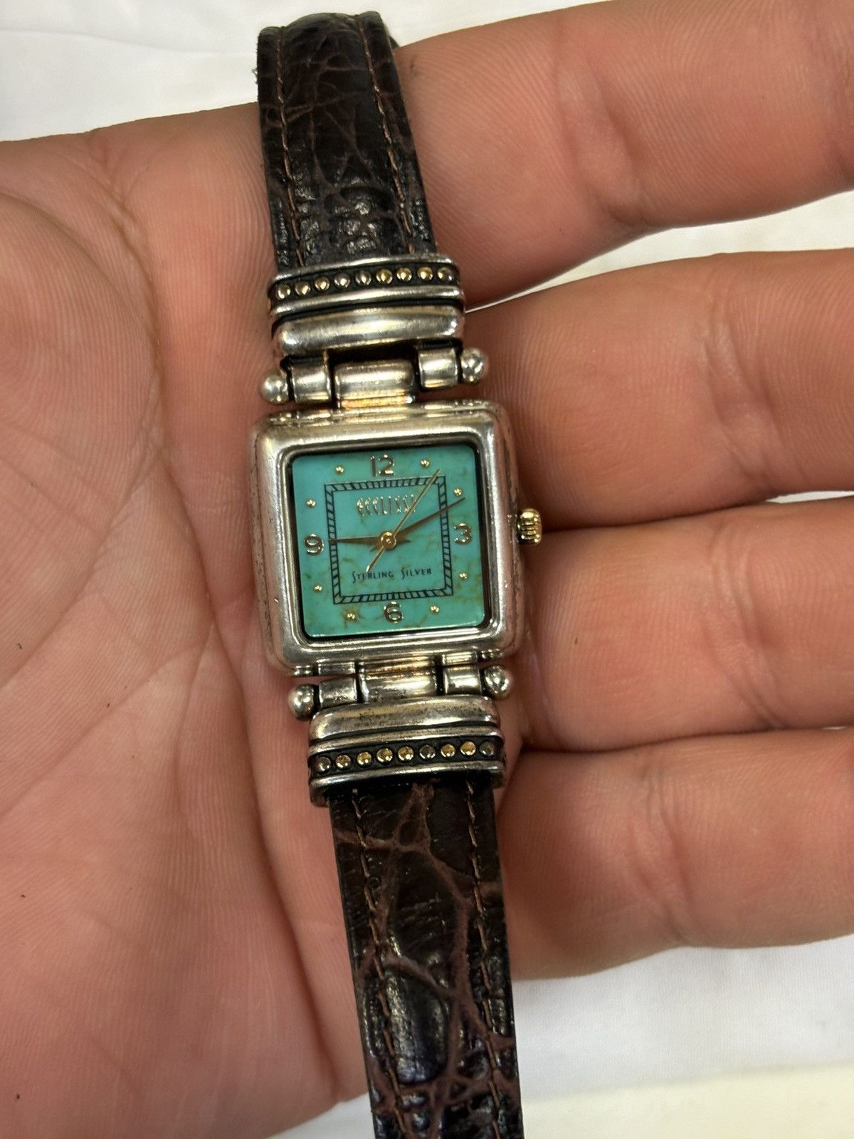 Ecosys Ecclissi Sterling Silver Turquoise Face Women’s Watch! Size ONE SIZE - 10 Thumbnail