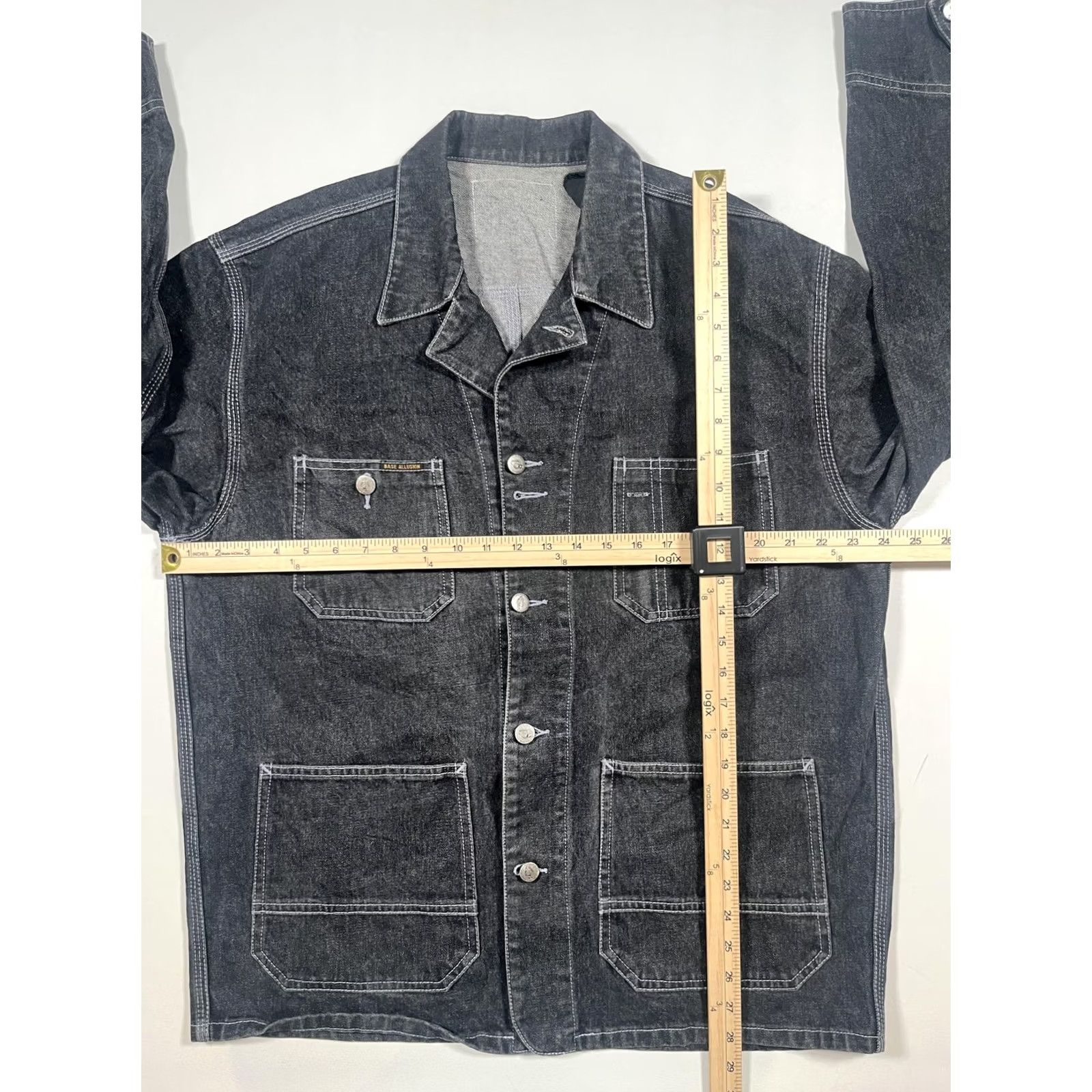 Denime Base Allusion Jacket Mens Medium Gray Denim Military Workwear Casual Button Size US M / EU 48-50 / 2 - 7 Thumbnail