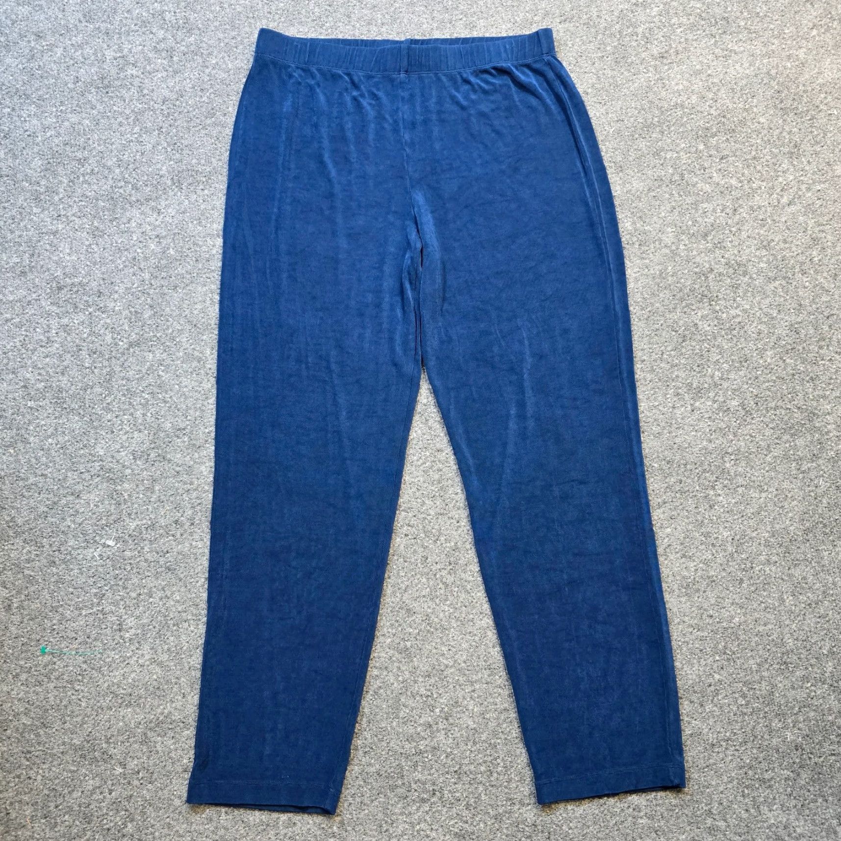 Vintage Chicos Pants Womens Large Blue Stretch Tapered Pull On Career Dress Pants Size 24" / US 00 / IT 34 - 2 Thumbnail