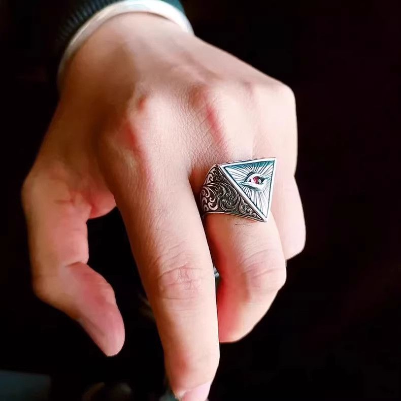 VIBE Chrome All-seeing Eye Silver Ring Vintage Rings🔥🔥🔥 Size ONE SIZE - 1 Thumbnail