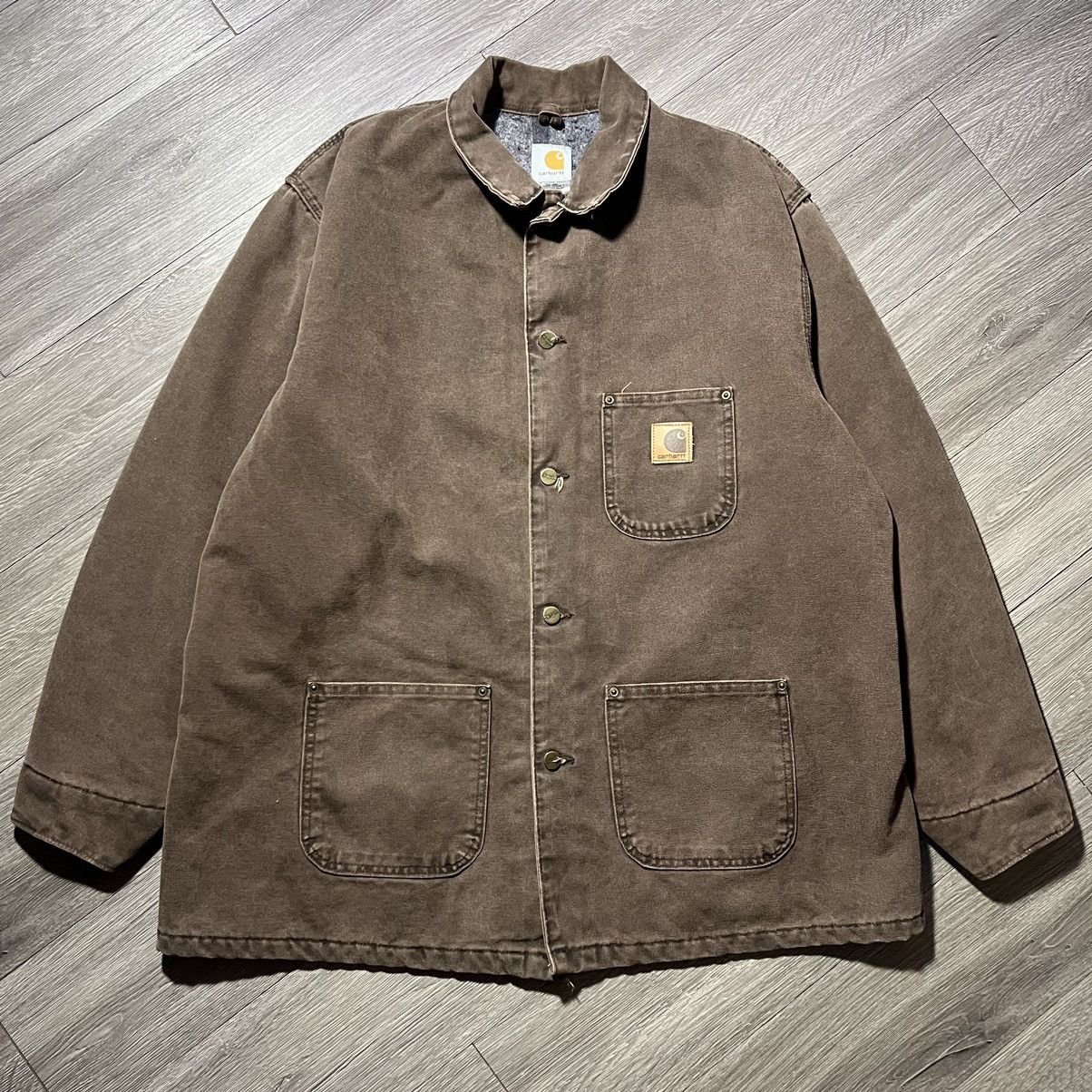 image of Xl Brown Carhartt Coat Jacket in Chocolate Brown, Men's