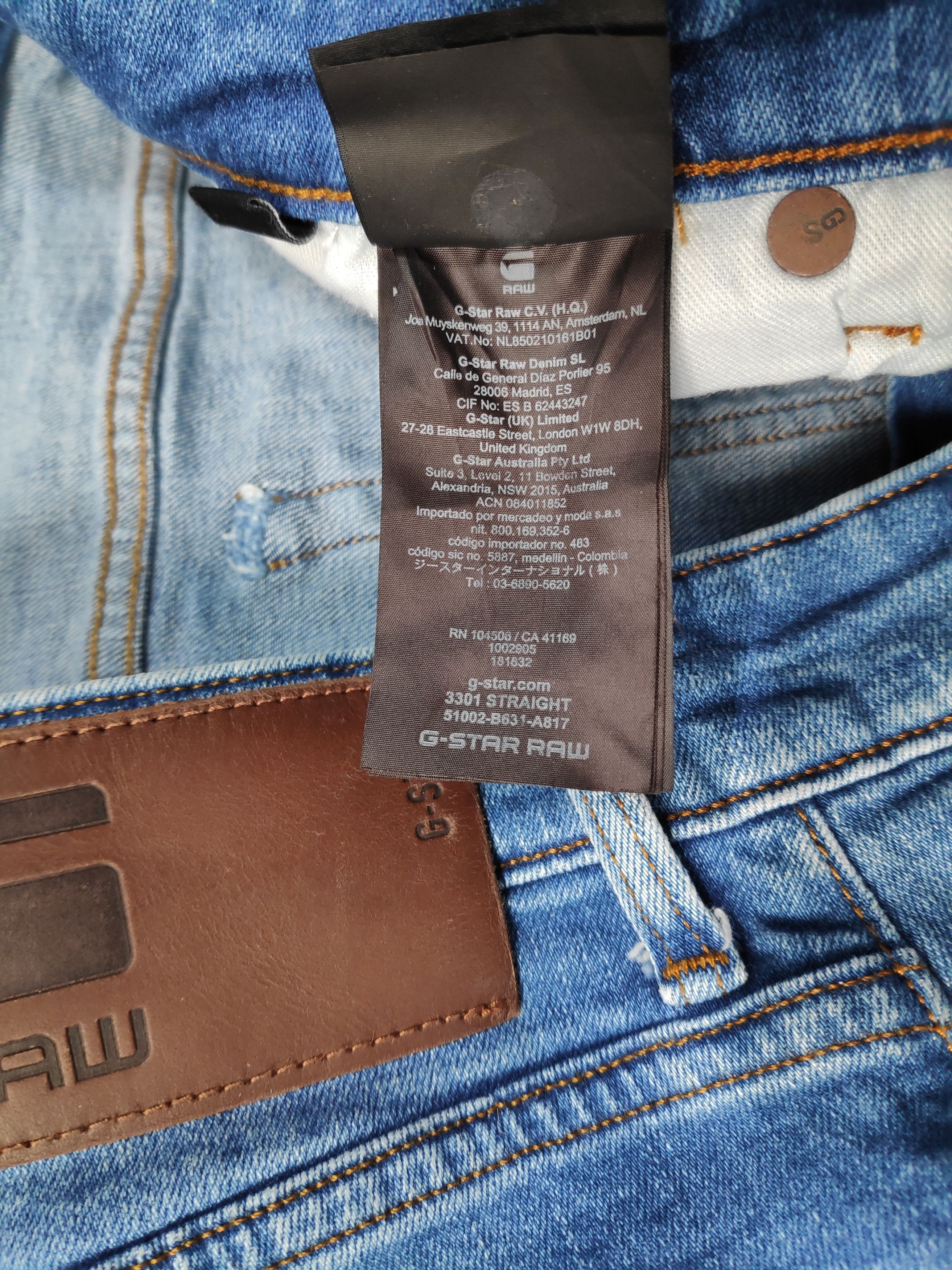 G-Star G-Star Raw 3301 Straight Denim Jeans sz W32 L32 Size US 32 / EU 48 - 12 Thumbnail