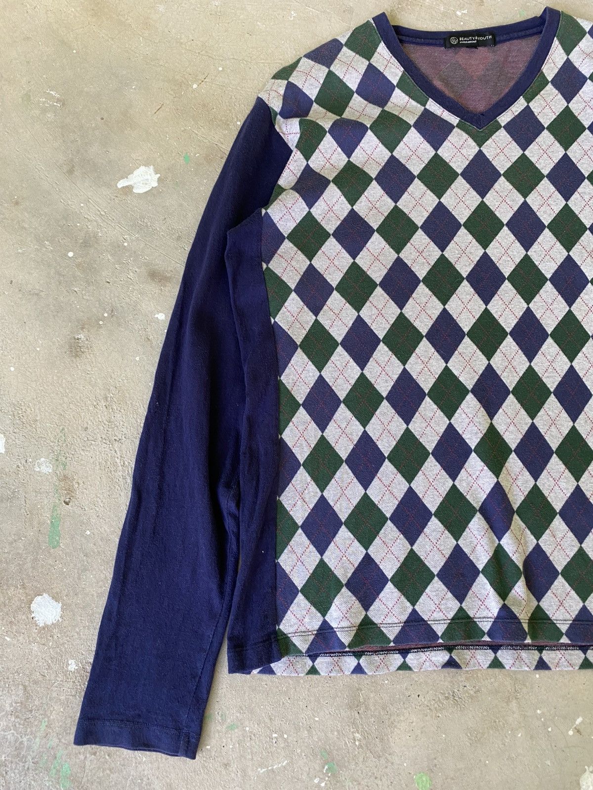 BEAUTY&YOUTH United Arrows Beauty & Youth Argyle V Neck Tee Japan Size US M / EU 48-50 / 2 - 4 Thumbnail