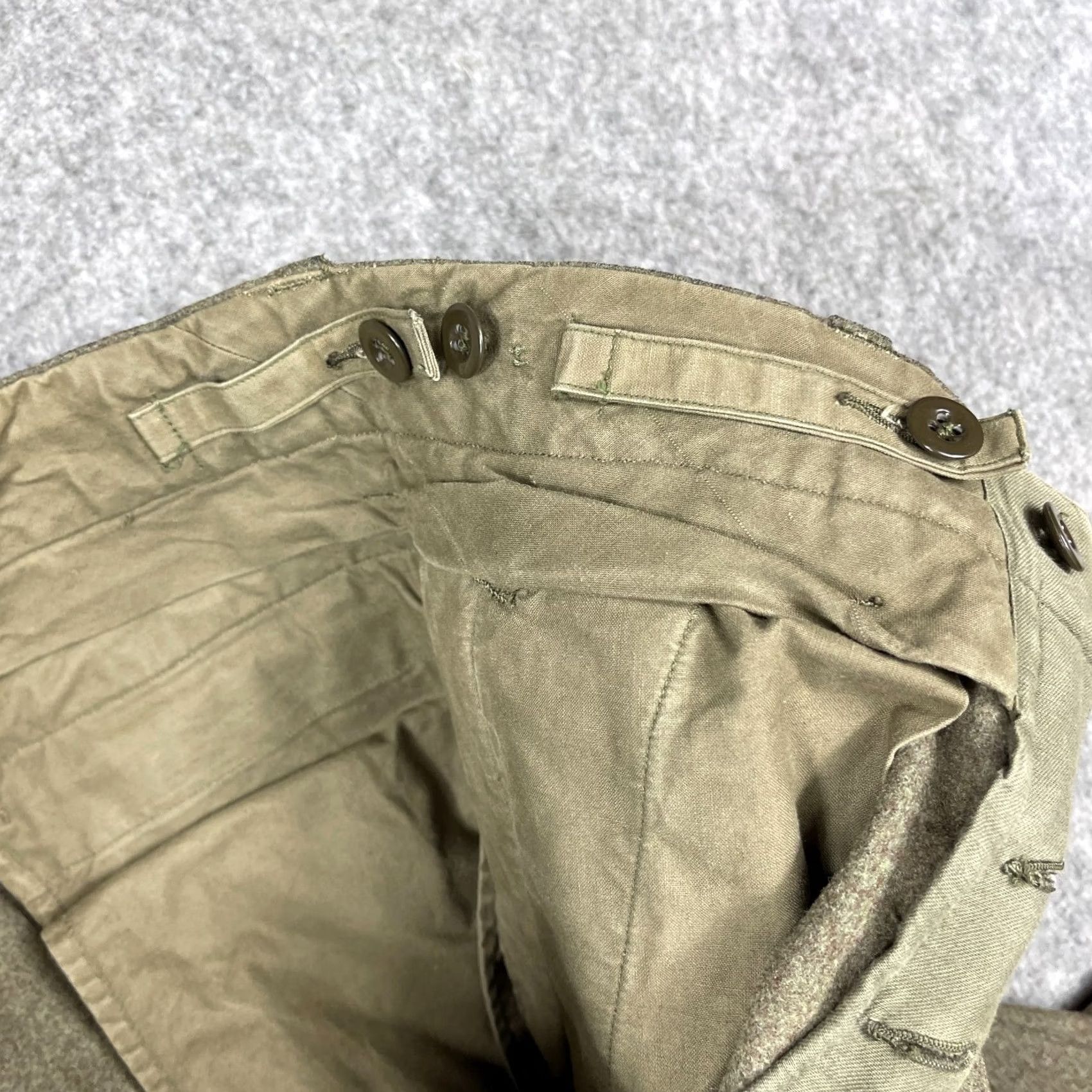 Vintage VINTAGE Wilh Schwarz Wool Cargo Pants Mens 31x27 Green Brown Army Germany 70s Cargo Straight Wide Size US 31 - 6 Thumbnail
