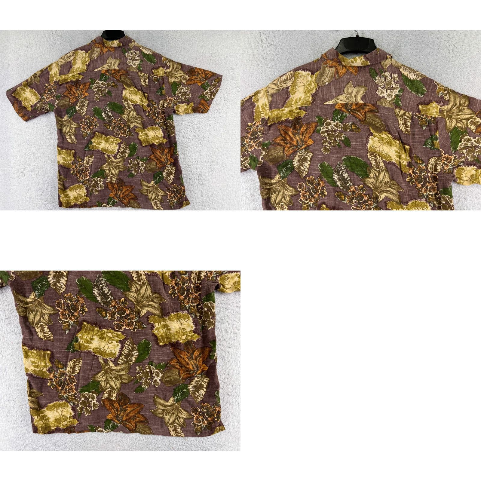 Tommy Bahama Tommy Bahama Shirt Men Large Red Beige Floral Postcard Tencel Blend Hawaiian Shirt Size US L / EU 52-54 / 3 - 9 Thumbnail