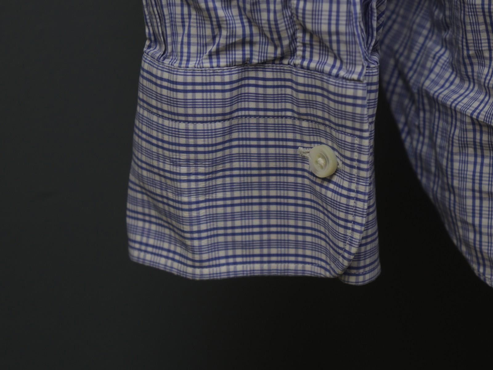 Ermenegildo Zegna Ermenegildo Zegna Blue Check 100% Dress Shirt Size 41 Size 38R - 11 Thumbnail