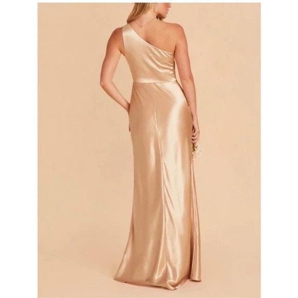 Other Birdy Grey One-Shoulder Satin Gown in Champagne Gold Size XL / US 12-14 / IT 48-50 - 2 Thumbnail