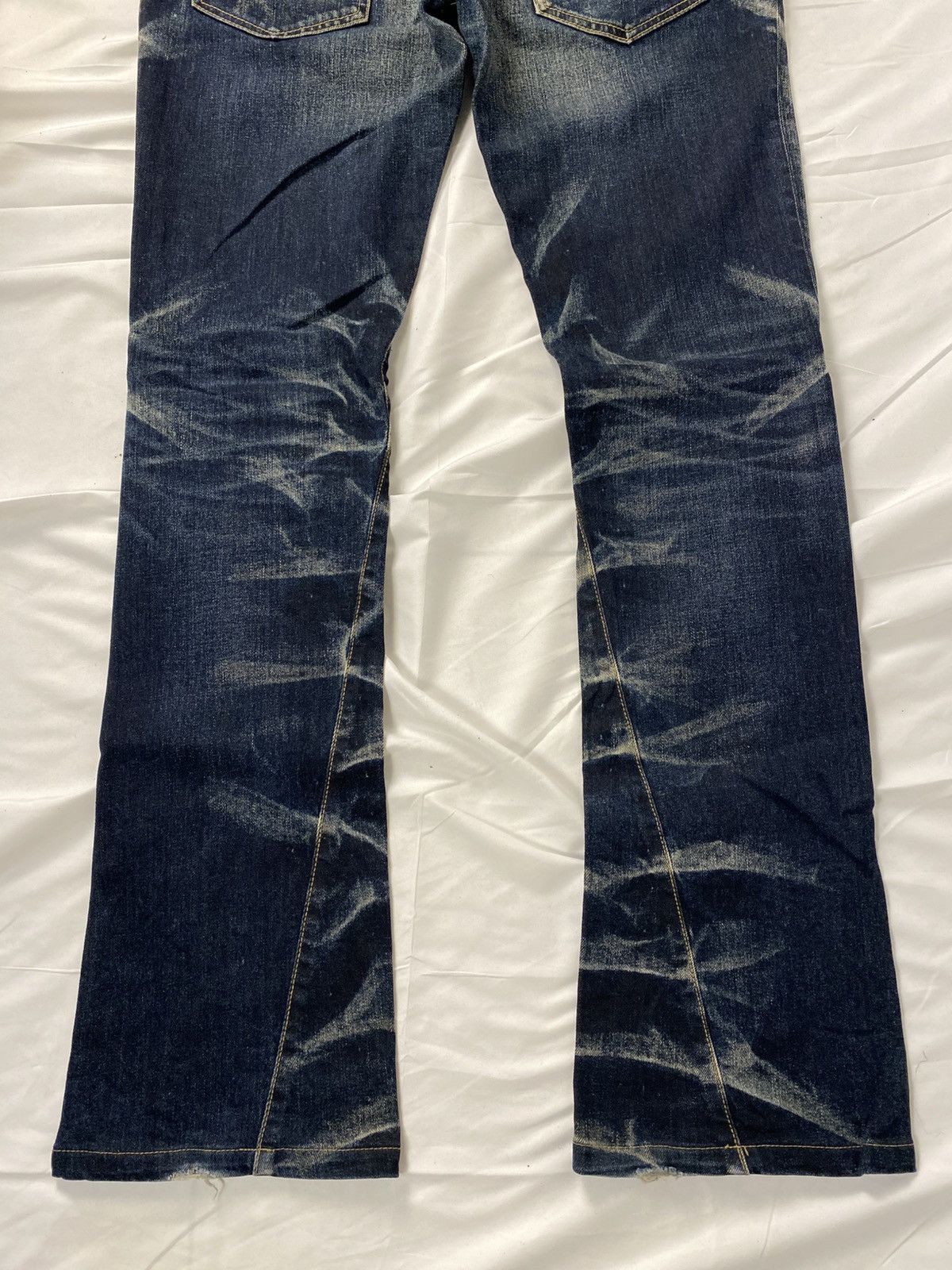 Tornado Mart Tornado Mart Wisker Washed Twisted Spiral Flared Style Denim Size US 34 / EU 50 - 13 Thumbnail