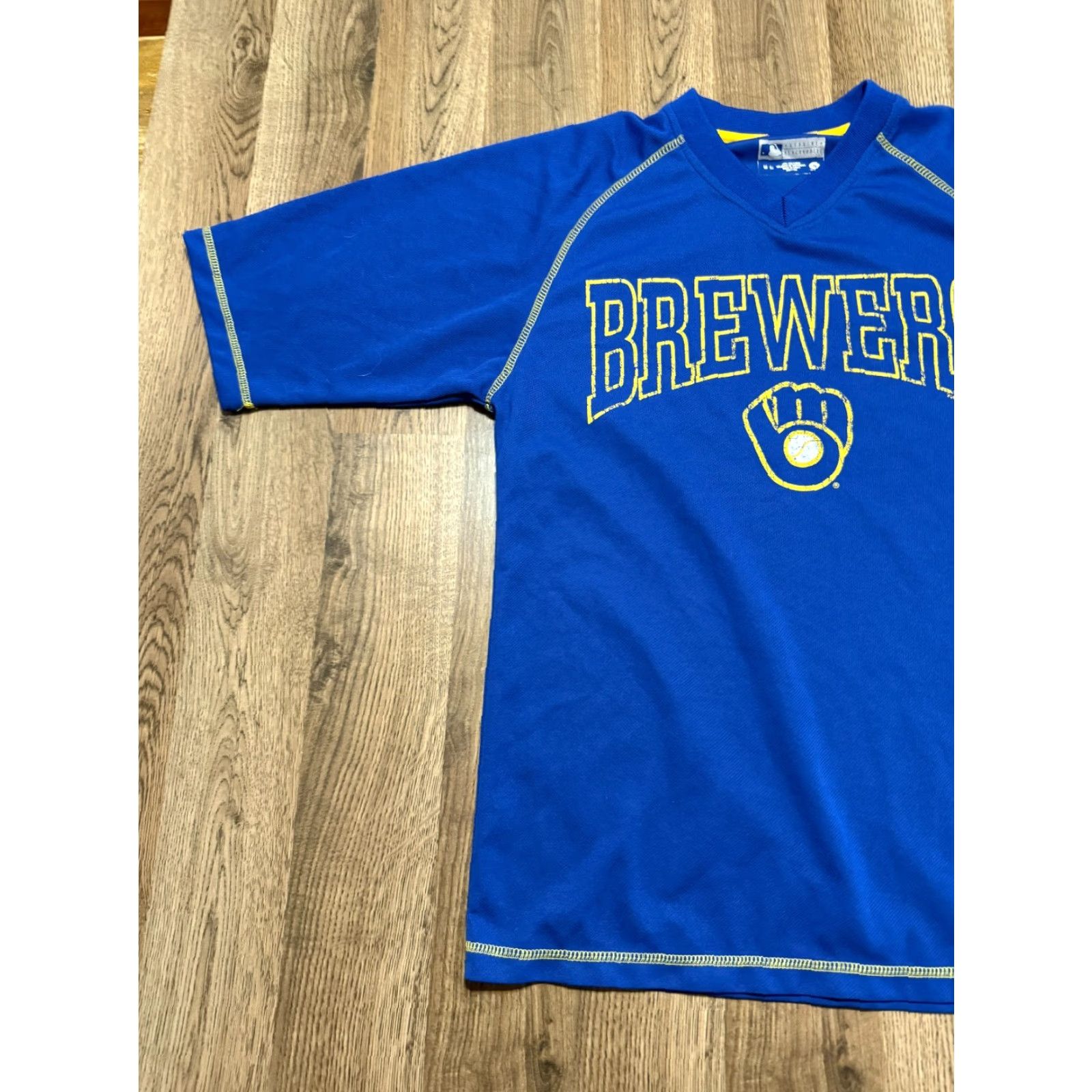 NBA Genuine Merchandise Shirt NBA Mens Medium Blue Yellow Milwaukee Brewers Jersey T-Shirt Short Sleeve Crew Neck Jersey 0 Size US M / EU 48-50 / 2 - 3 Thumbnail