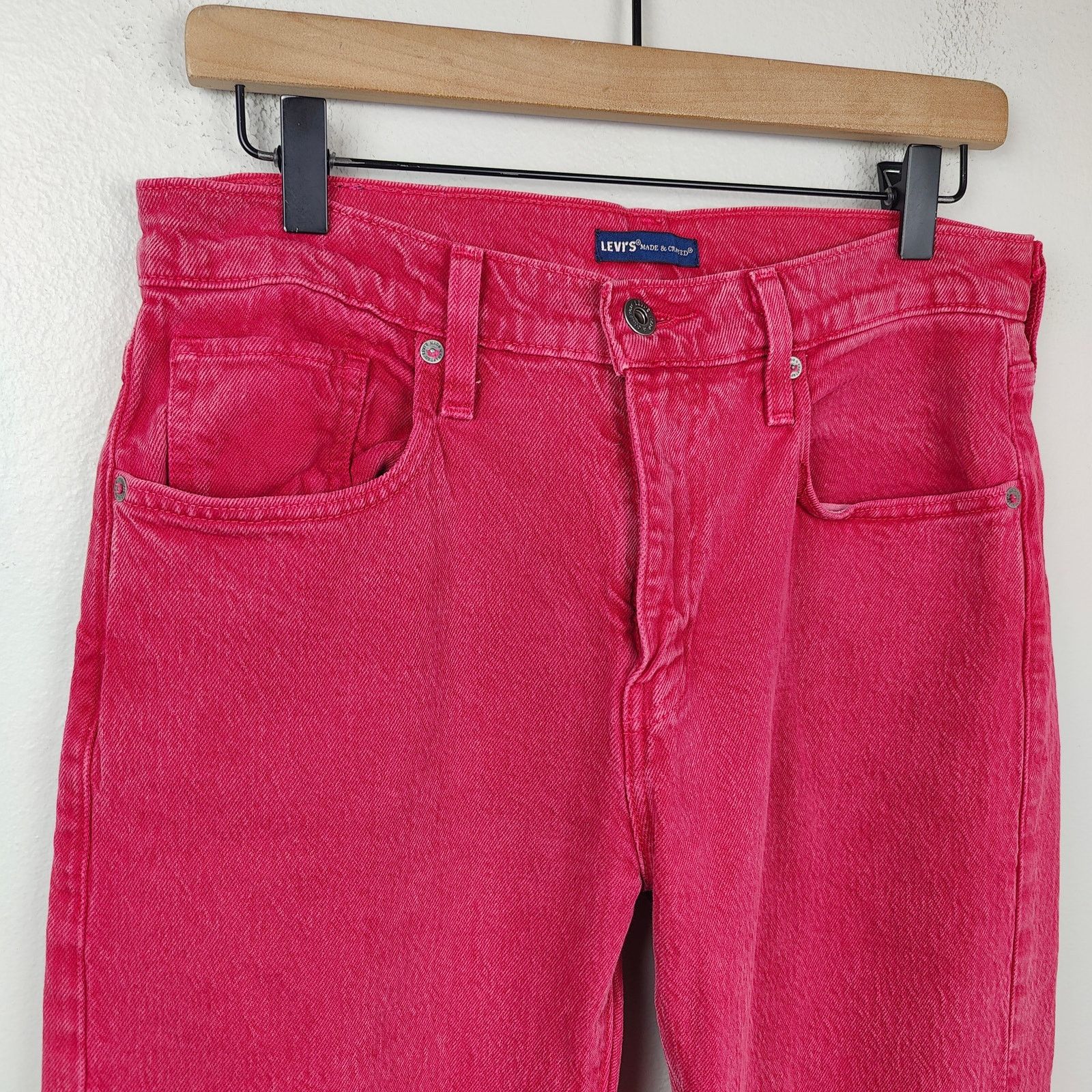Levi's Levi's Made and Crafted 502 Jeans Mens 30x34 Red Pink Pink Size US 30 / EU 46 - 2 Thumbnail