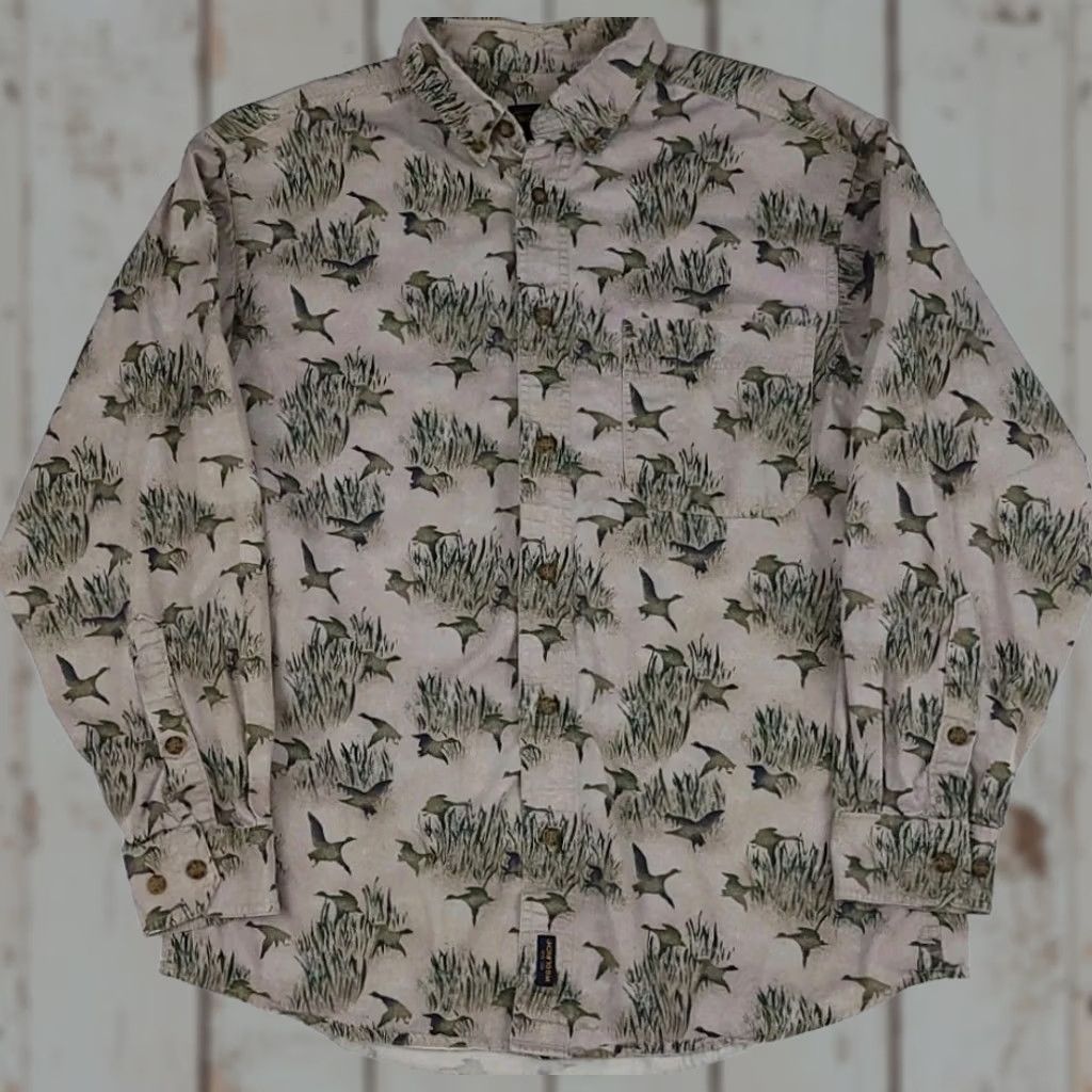 Vintage VINTAGE Woolrich Shirt Outdoor Duck Bird Pattern Button Country Vtg Used Size US L / EU 52-54 / 3 - 1 Thumbnail