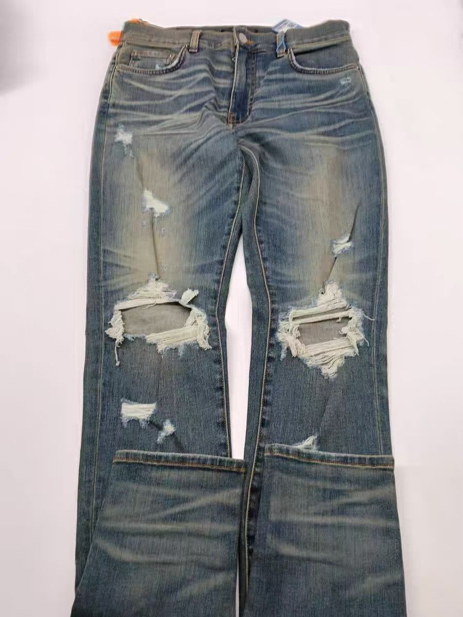 Amiri Amiri Size 32 Blue cattle jeans with holes in their knees Size US 32 / EU 48 - 9 Thumbnail