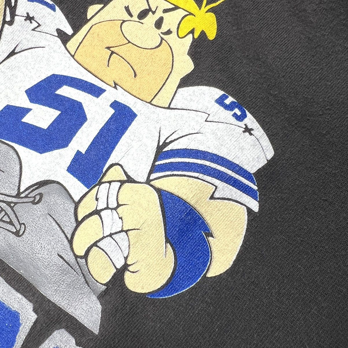 Vintage VTG Dallas Cowboys Flintstones Tee Shirt Black NFL Cartoon Size US L / EU 52-54 / 3 - 6 Thumbnail