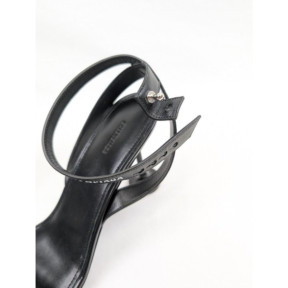 Balenciaga o1rshd1 Afterhour Logo 90 Sandals in Black/White Size US 8 / IT 38 - 21 Thumbnail
