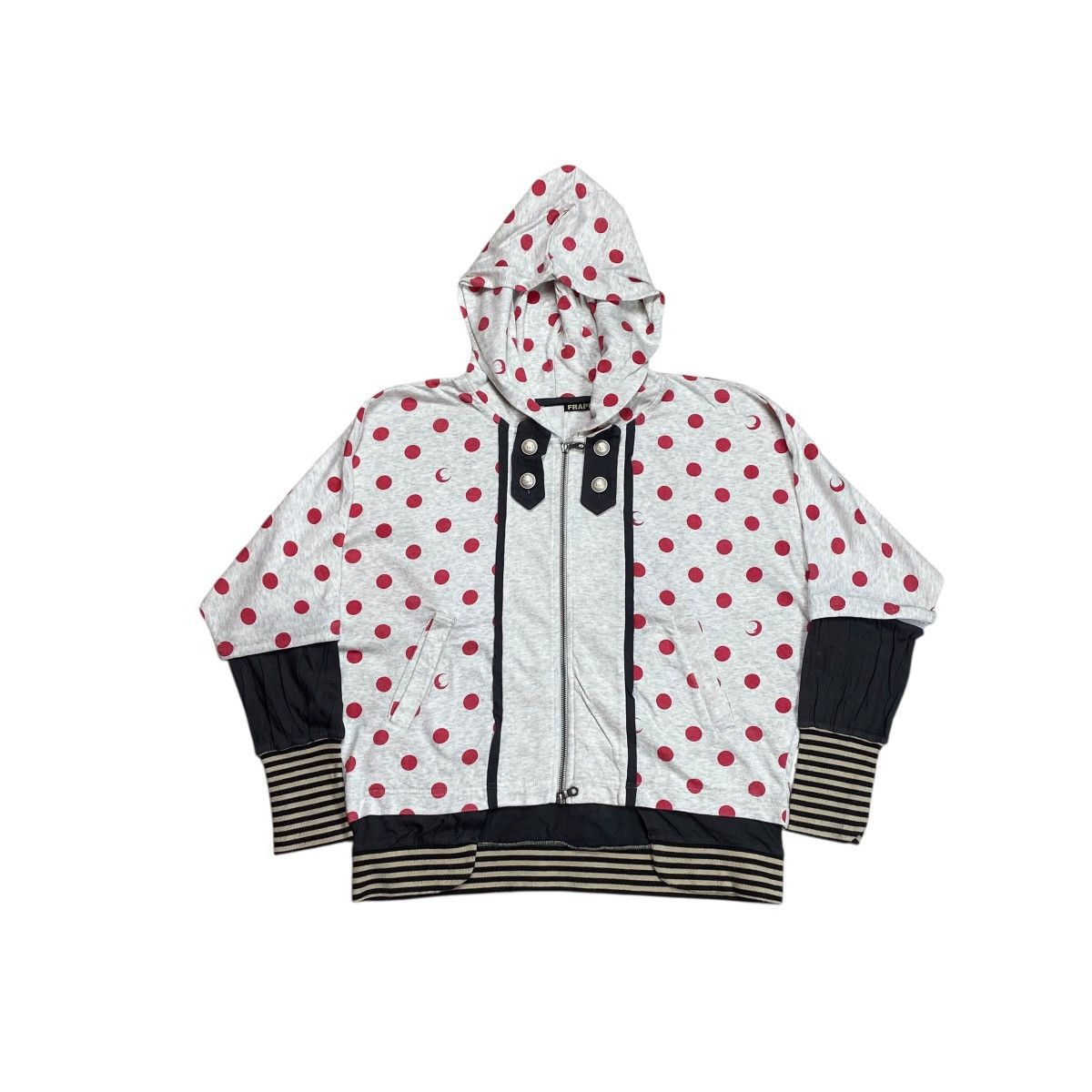 Issey Miyake FRAPBOIS Batwing Detachable Polkadot Hoodie Jacket Size US S / EU 44-46 / 1 - 2 Thumbnail