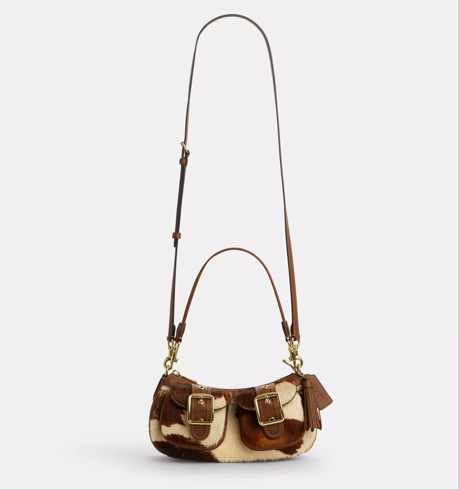 Coach Ashton Shoulder Bag In Haircalf With Cow Print CDW47 Size ONE SIZE - 14 Thumbnail