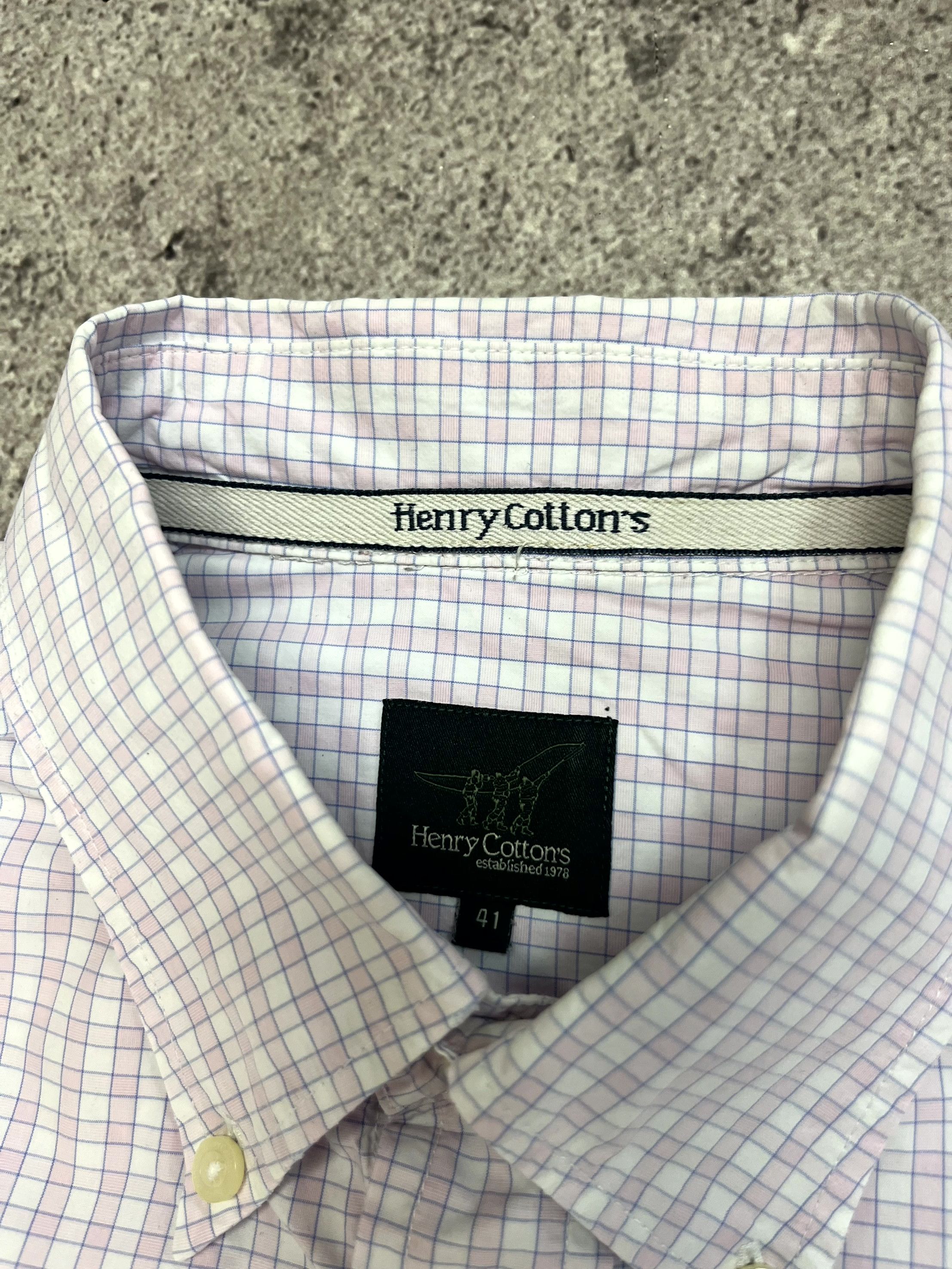 Henry Cotton's Henry Cottons Italian Classic Check Pink Shirt Size L Size US L / EU 52-54 / 3 - 7 Thumbnail