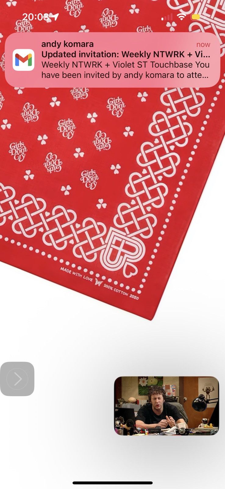 Girls Don't Cry Girls Don’t Cry Verdy Red Bandana Scarf, NEW Size ONE SIZE - 4 Thumbnail